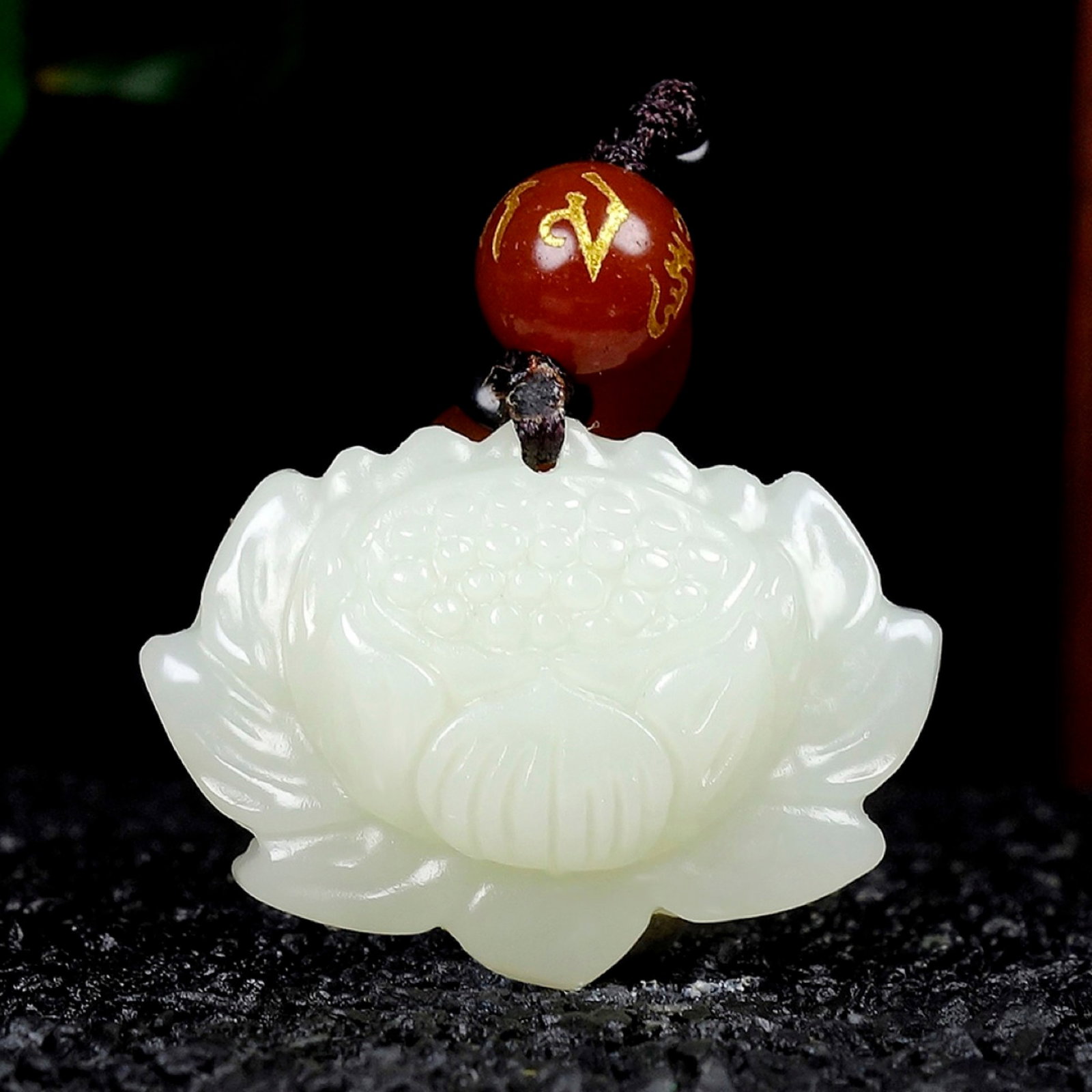 An Exquisite White Jade Lotus Pendant: An Exquisite White Jade Lotus Pendant,Size:30mmx22mmx8mm 白玉莲花挂件