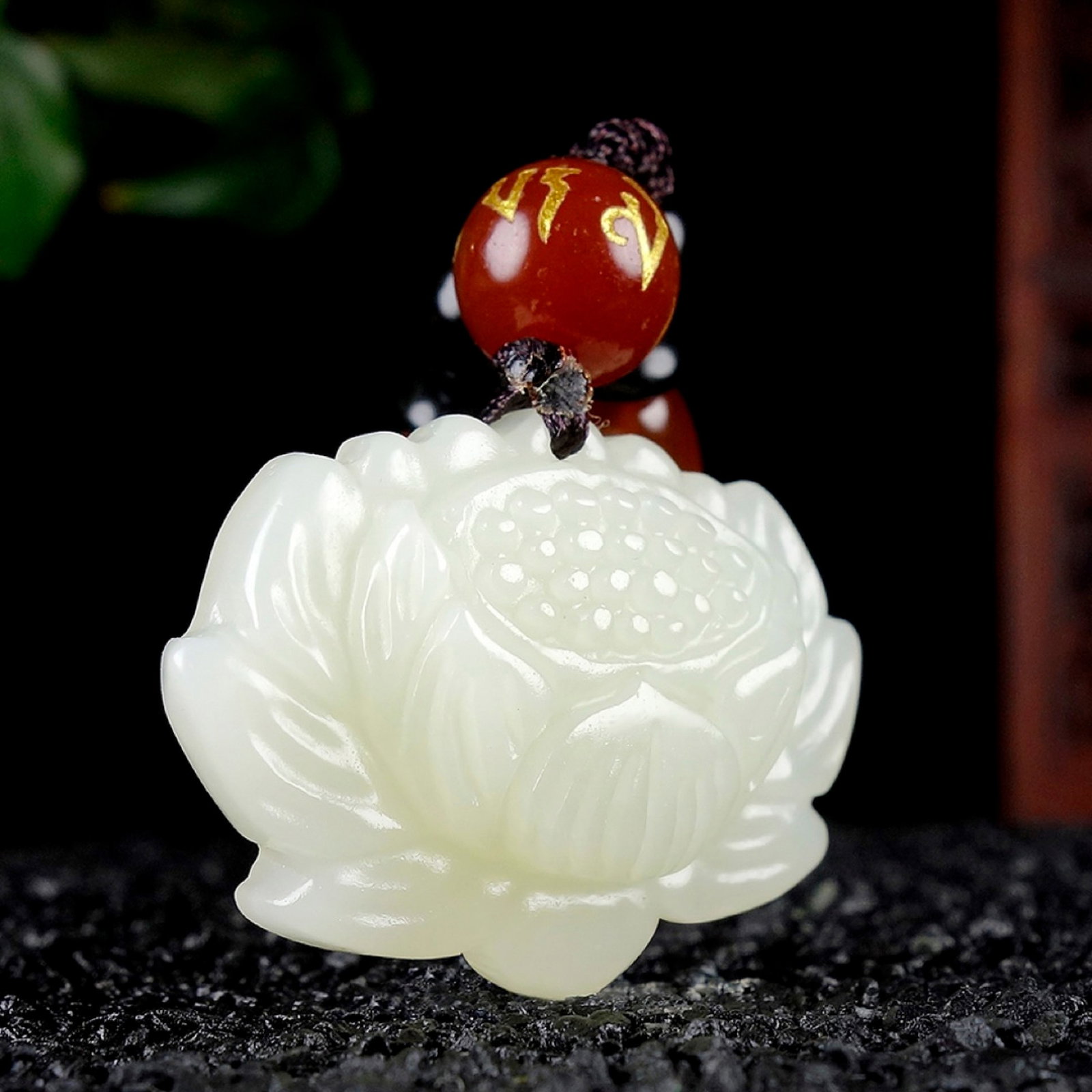 An Exquisite White Jade Lotus Pendant - 3