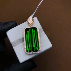 16.12Ctw Sterling Silver Inlaid Natural Tourmaline Necklace