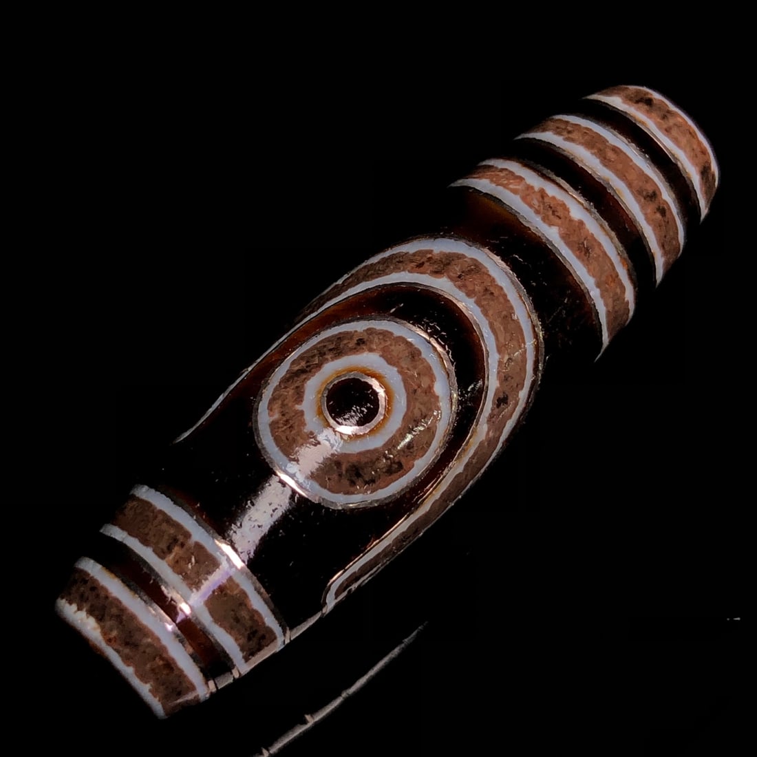 An Exquisite Two Eyes Dzi Bead Pendant - 6