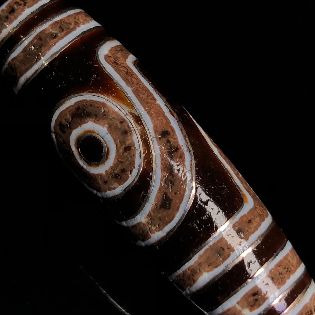 An Exquisite Two Eyes Dzi Bead Pendant - 8