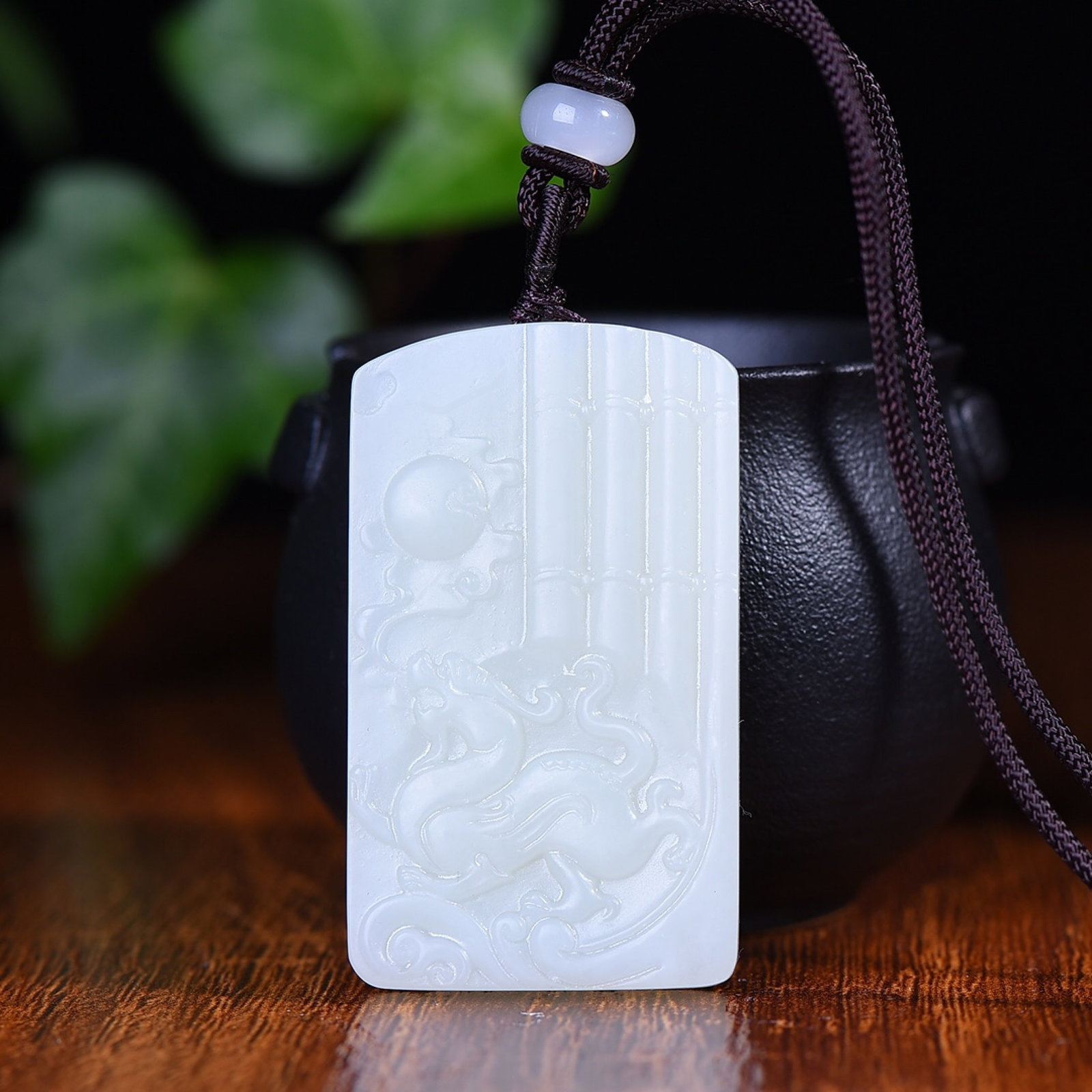 An Exquisite White Jade Auspicious Beast Pattern Pendant - 3
