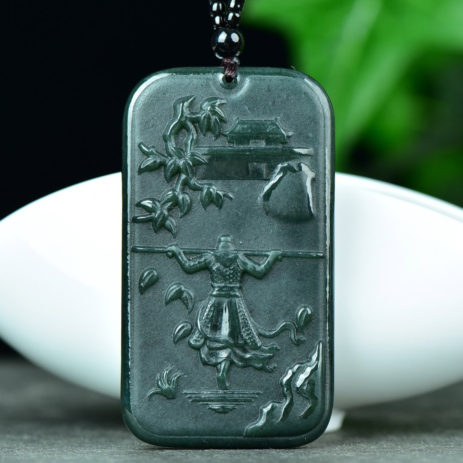 An Exquisite Sapphire Landscape and Monkey King Pattern Pendant - 3