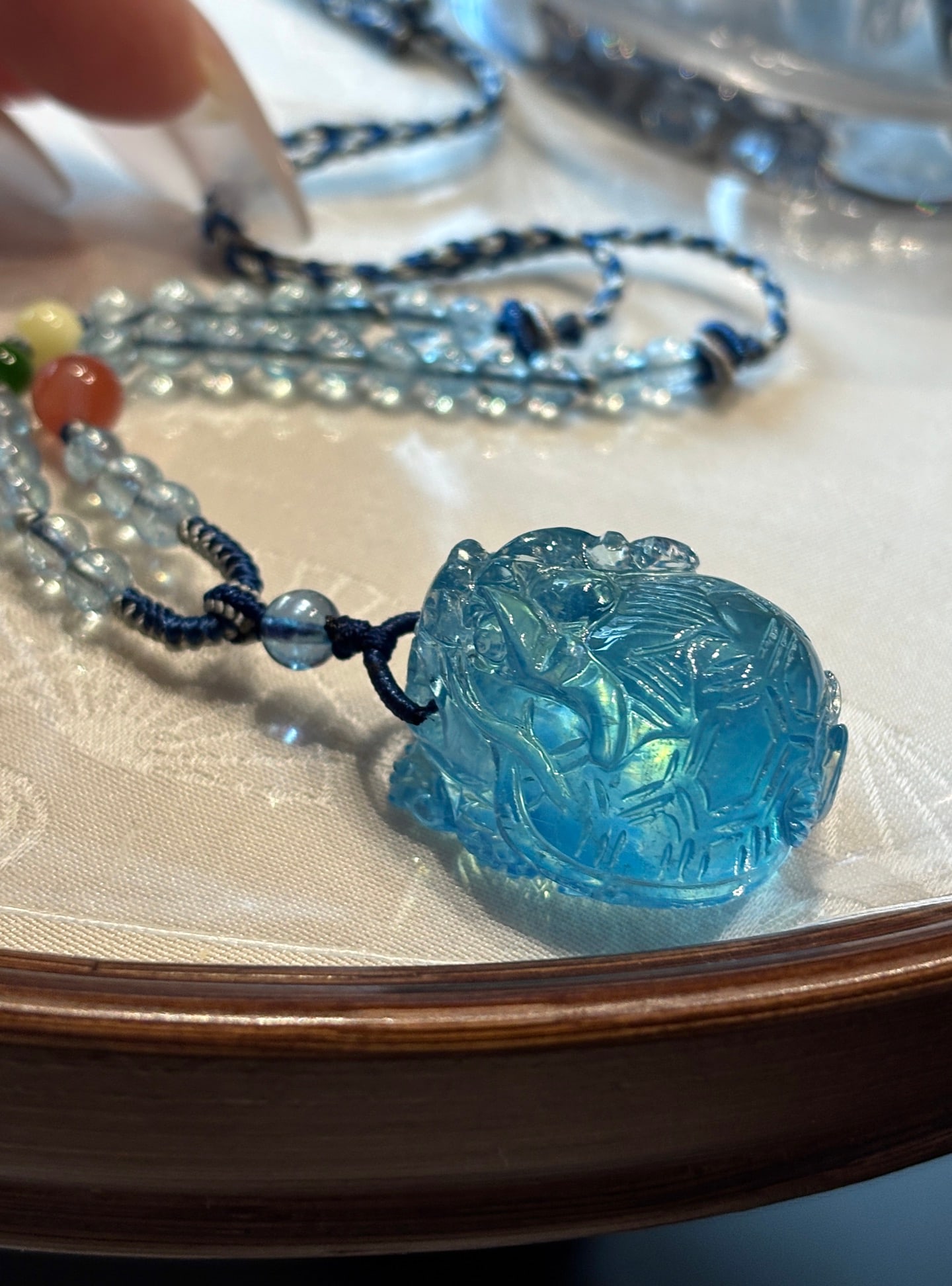 An Exquisite Aquamarine Auspicious Beast Pendant - 3