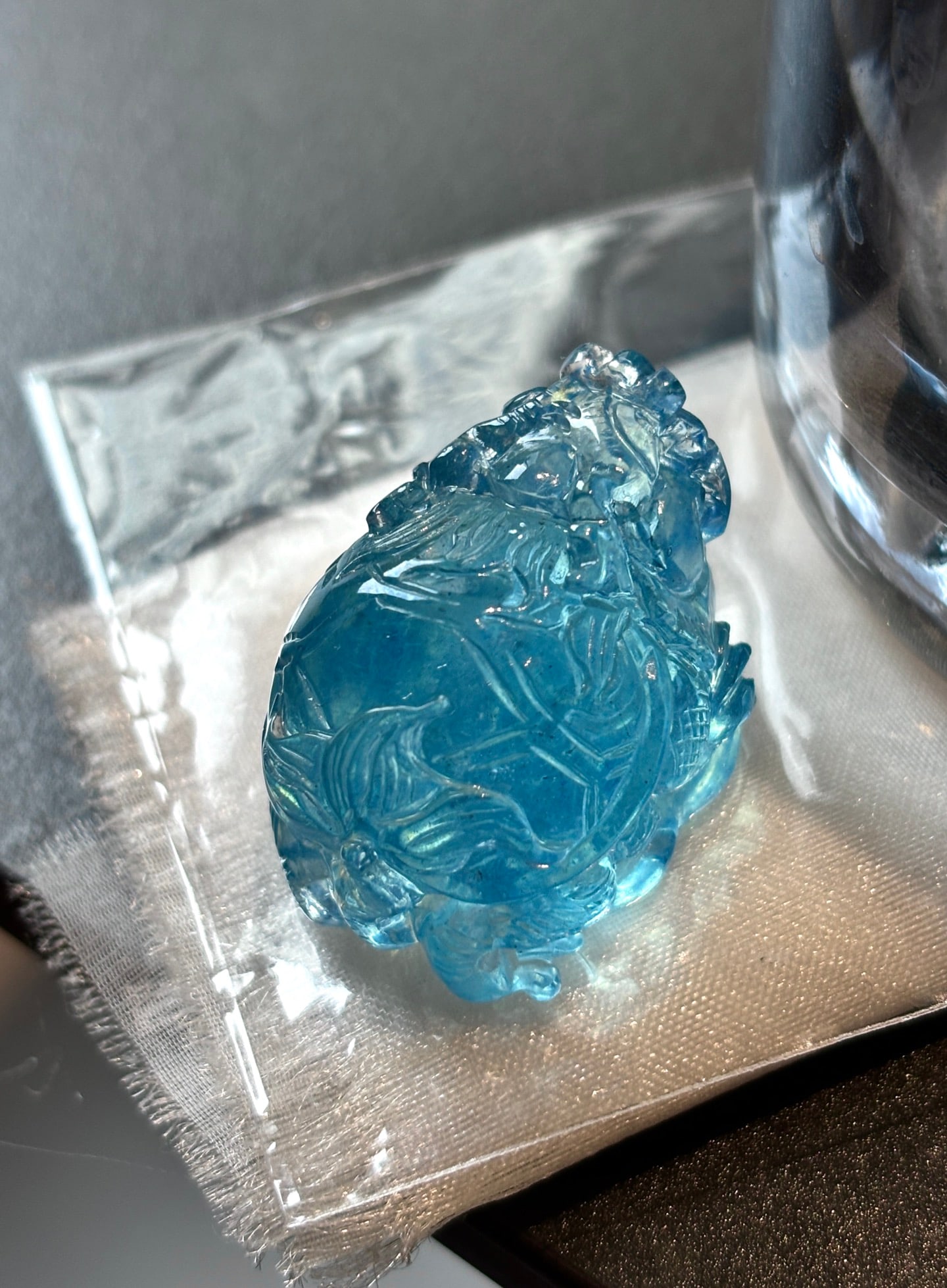An Exquisite Aquamarine Auspicious Beast Pendant - 4