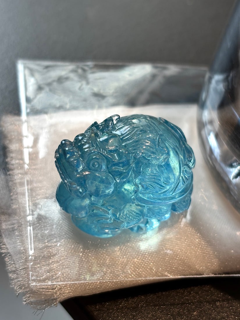 An Exquisite Aquamarine Auspicious Beast Pendant - 5