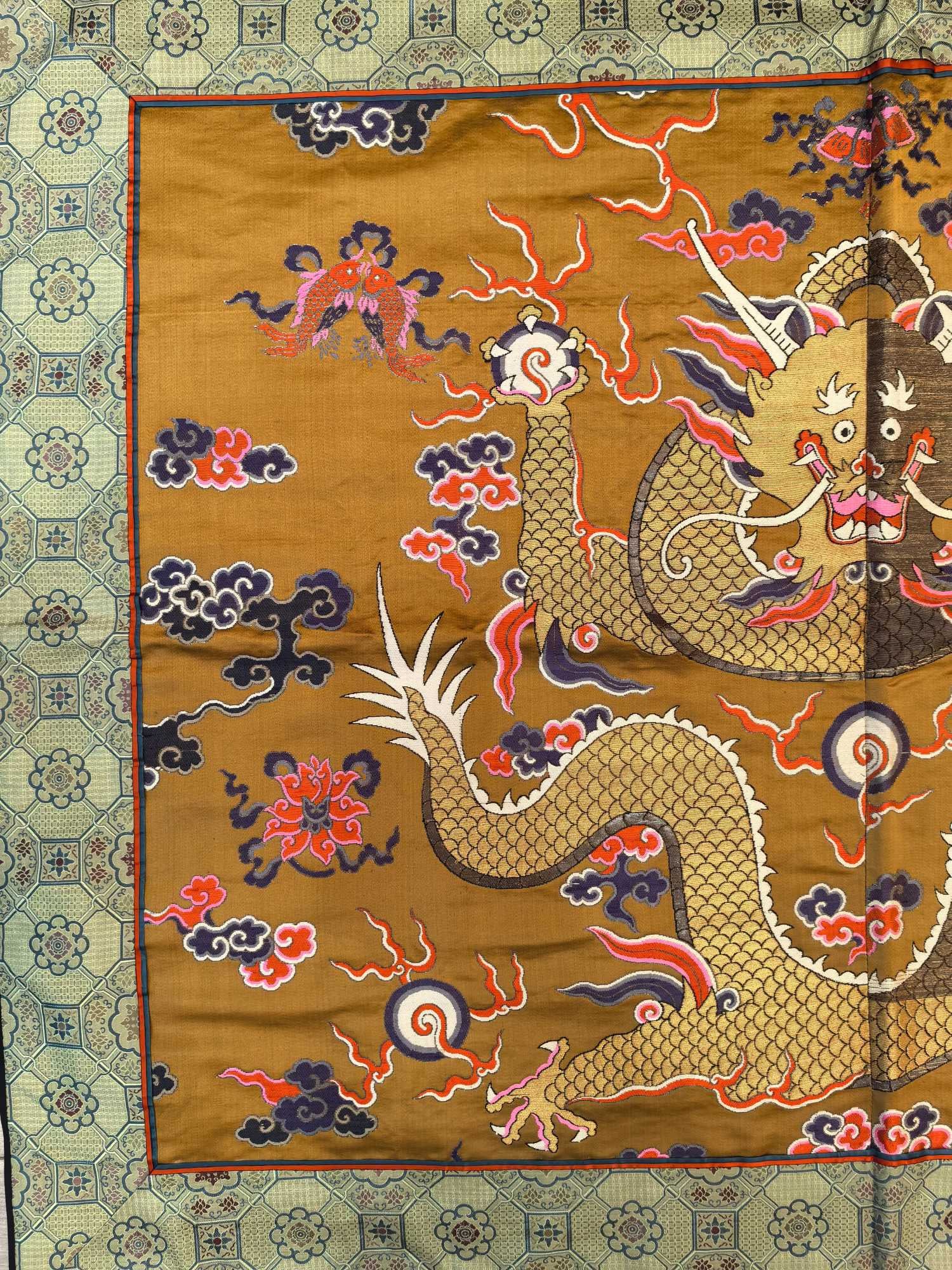 A Rare Dragon Pattern Gold Brocade - 2