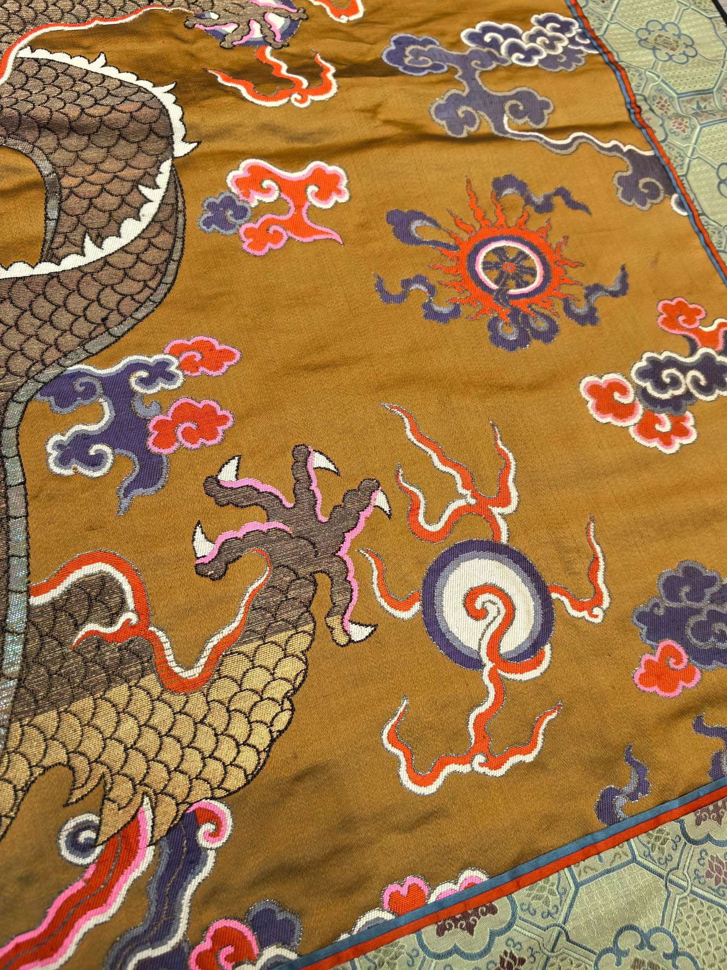 A Rare Dragon Pattern Gold Brocade - 5