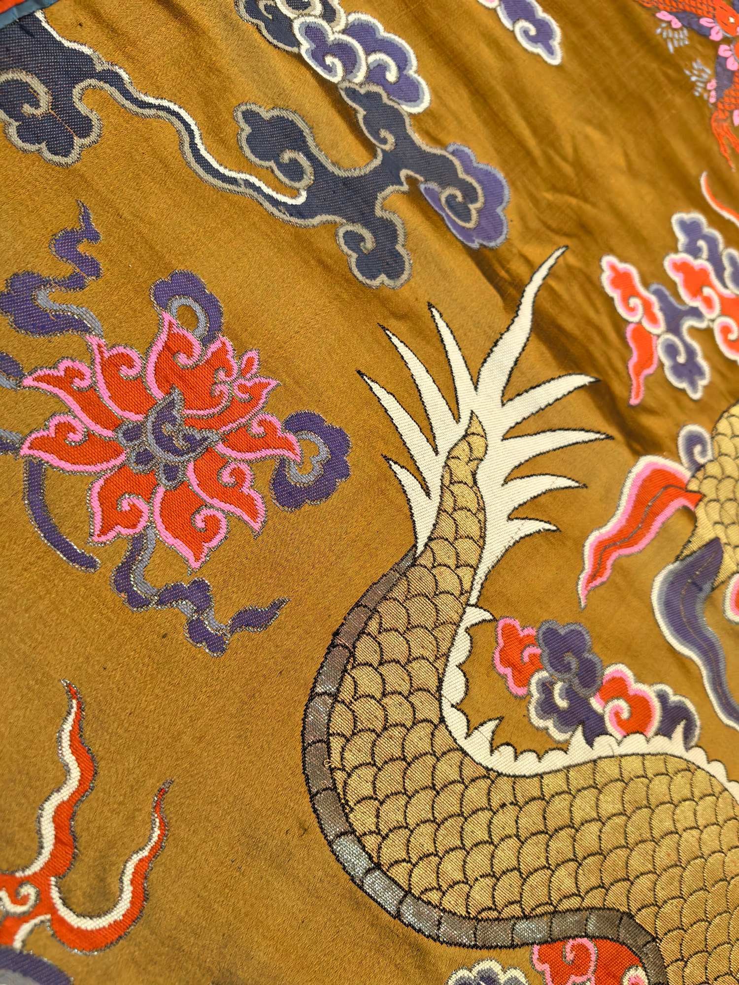A Rare Dragon Pattern Gold Brocade - 6