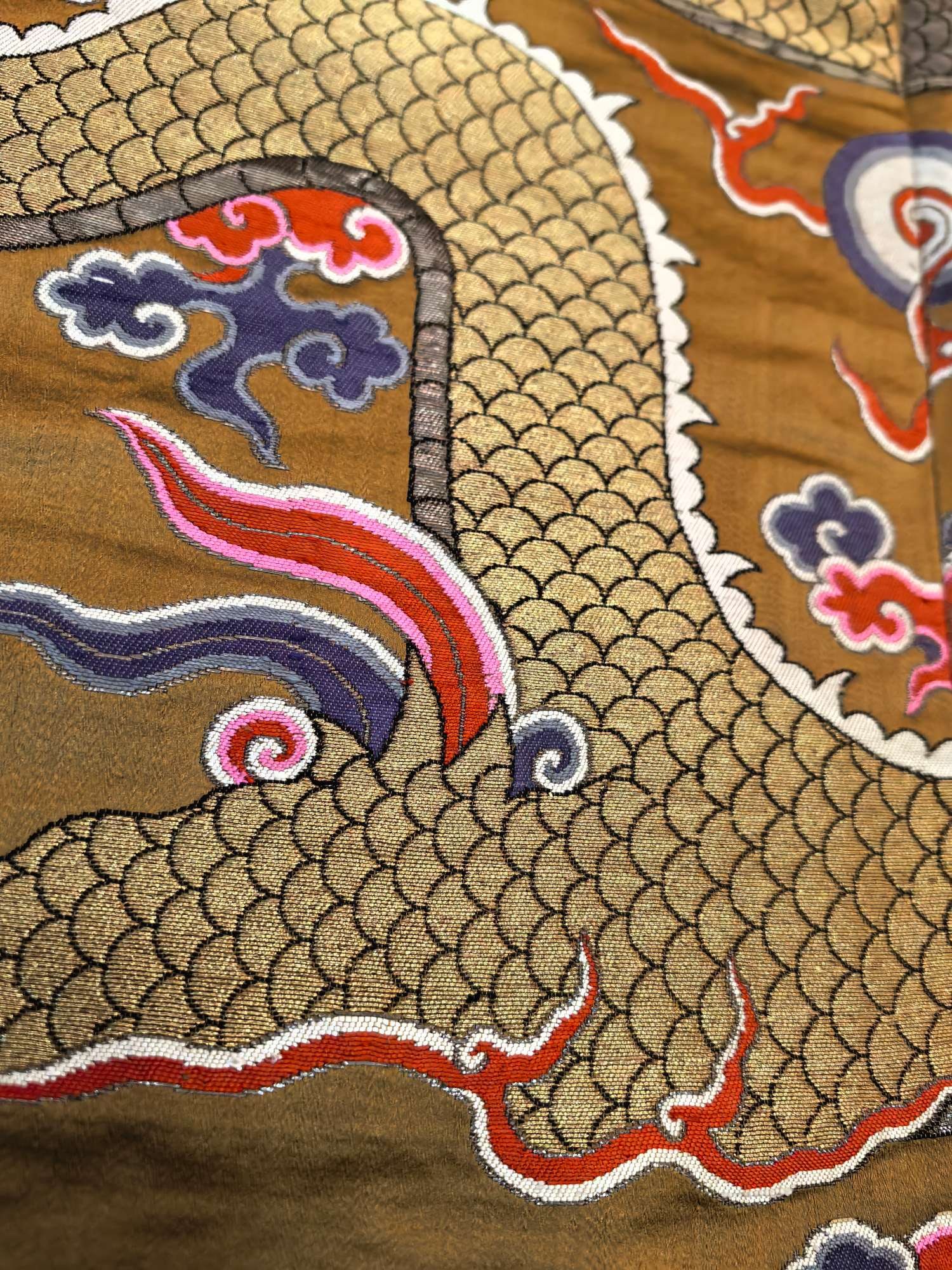 A Rare Dragon Pattern Gold Brocade - 8