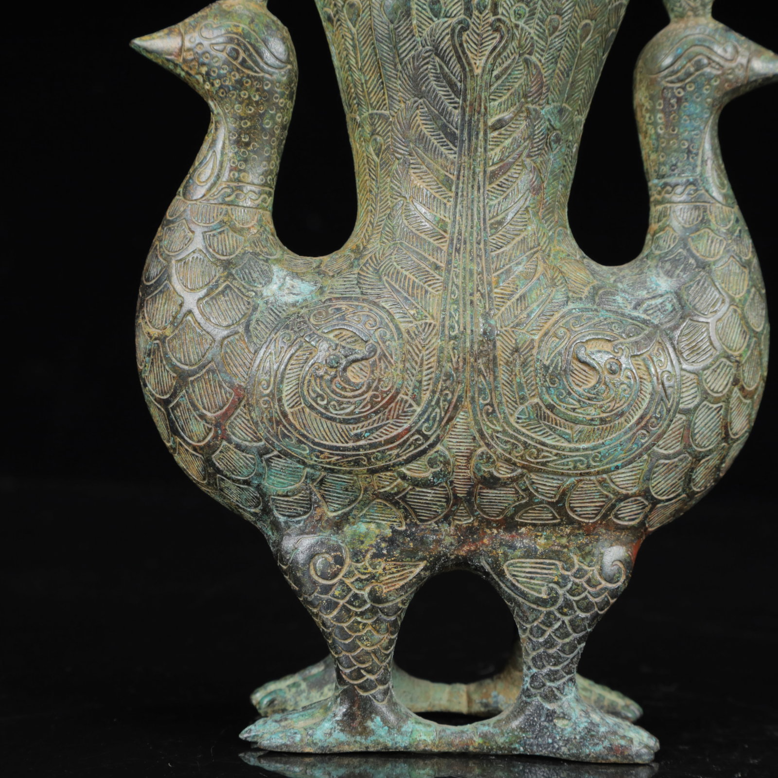 An Archaic Bronze Phoenix Pattern Phoenix Cup - 3