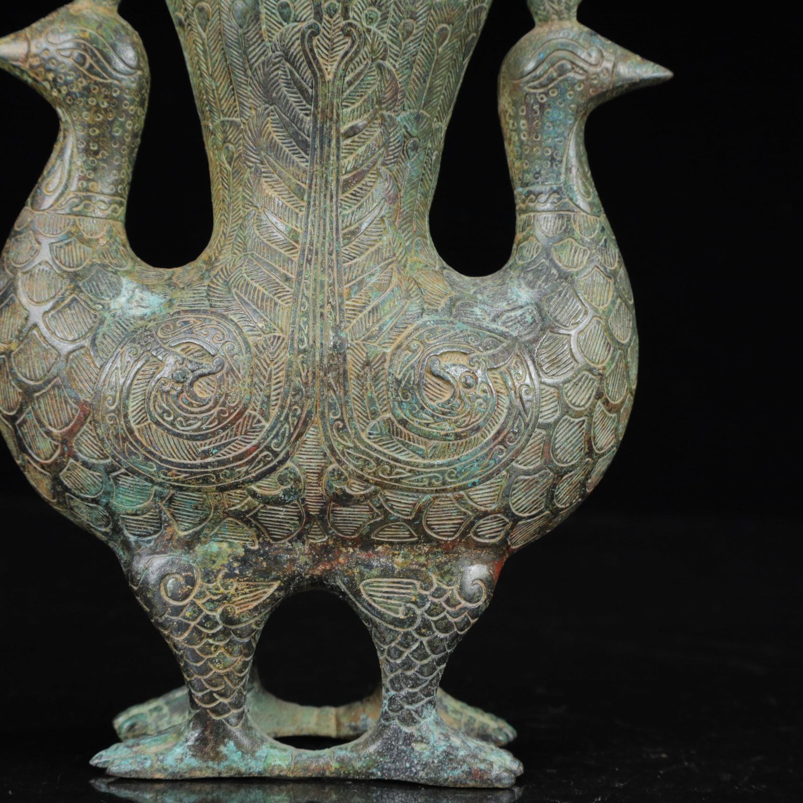 An Archaic Bronze Phoenix Pattern Phoenix Cup - 4