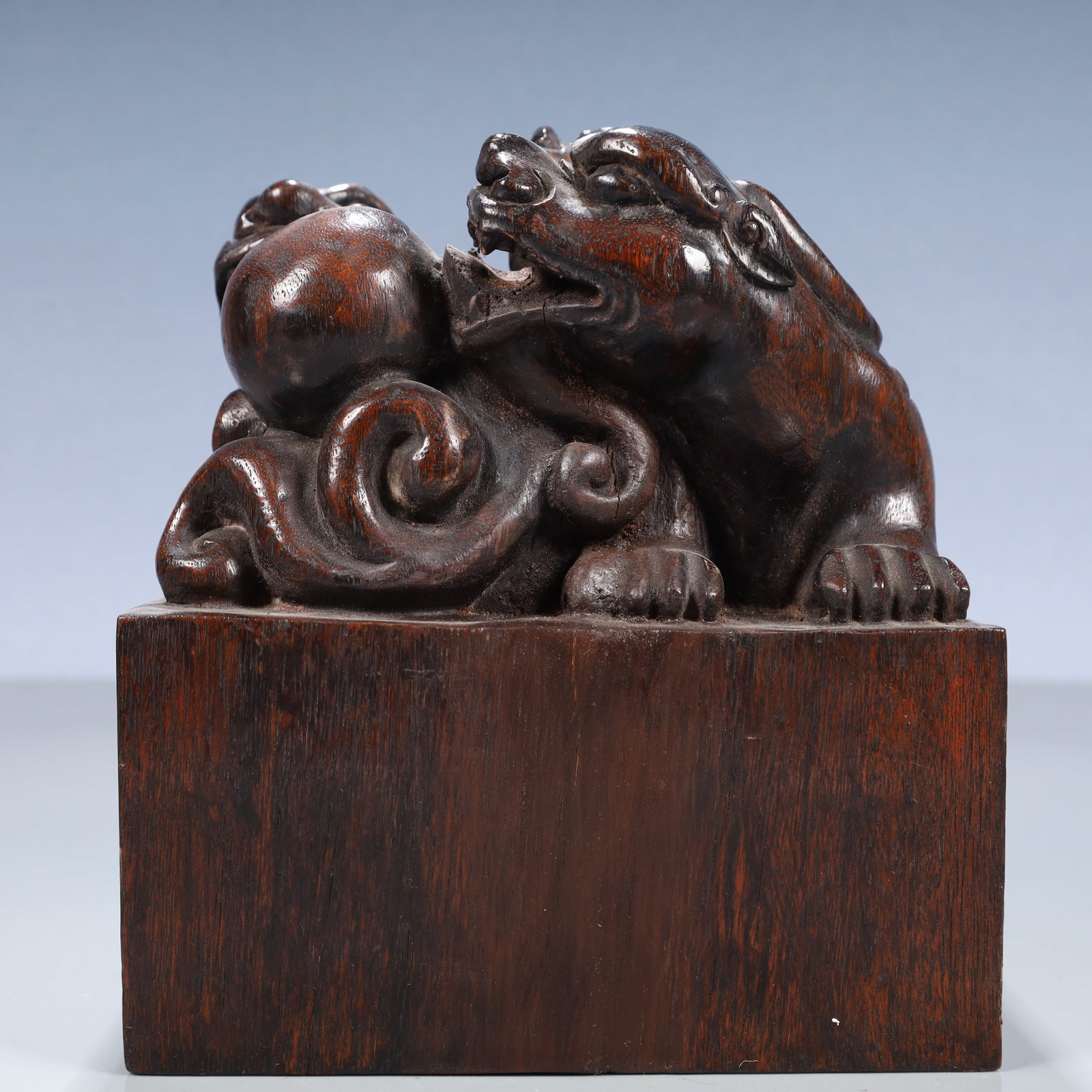 An Exquisite Eaglewood Auspicious Beast Pattern Seal - 3