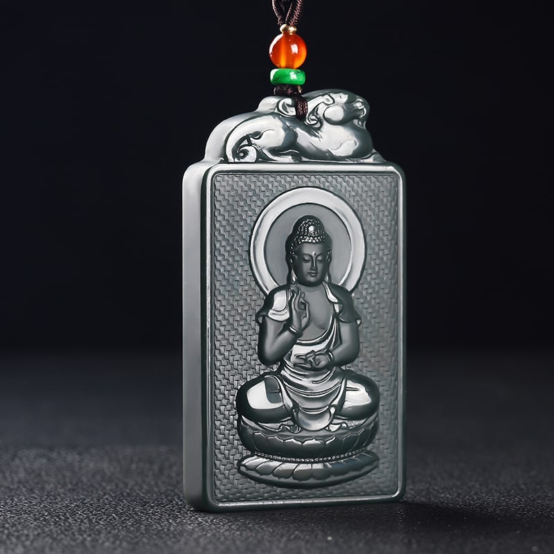 An Exquisite Cyan jade Statue of Amitayus Pendant: An Exquisite Cyan jade Statue of Amitayus Pendant,Size:2.8inx1.5inx0.3in 青玉无量寿佛像挂件