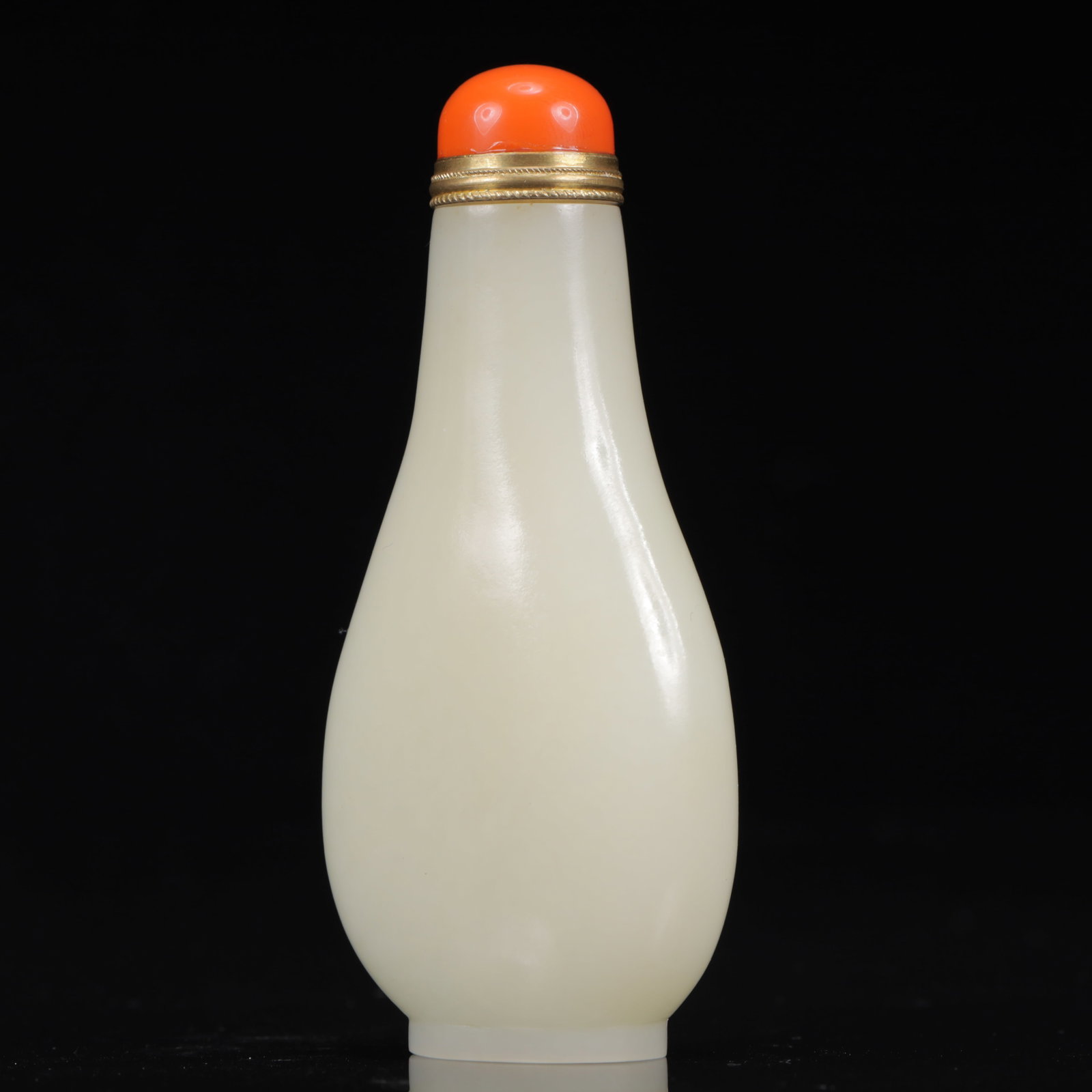 An Exquisite White Jade Crane Pattern Snuff Bottle - 7