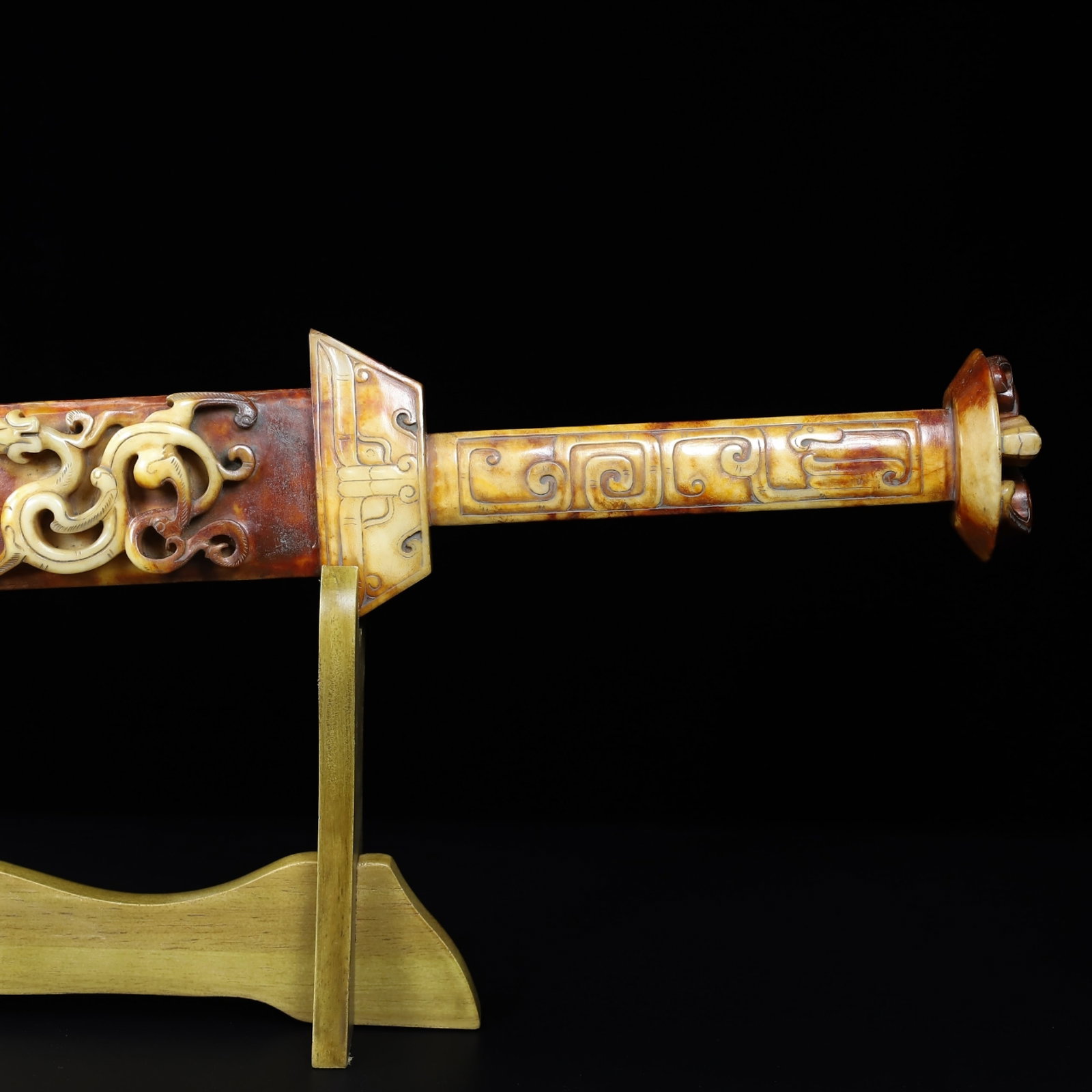 An Exquisite White Jade Chi-Dragon Pattern Sword - 2