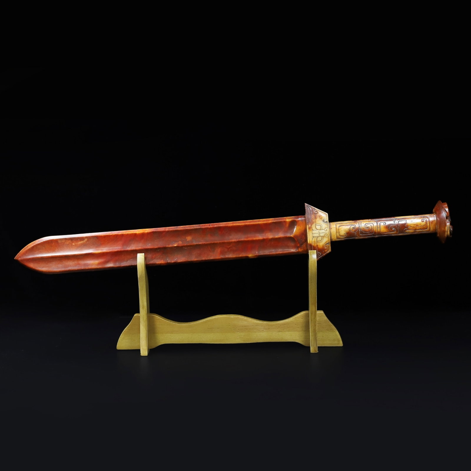 An Exquisite White Jade Chi-Dragon Pattern Sword - 5