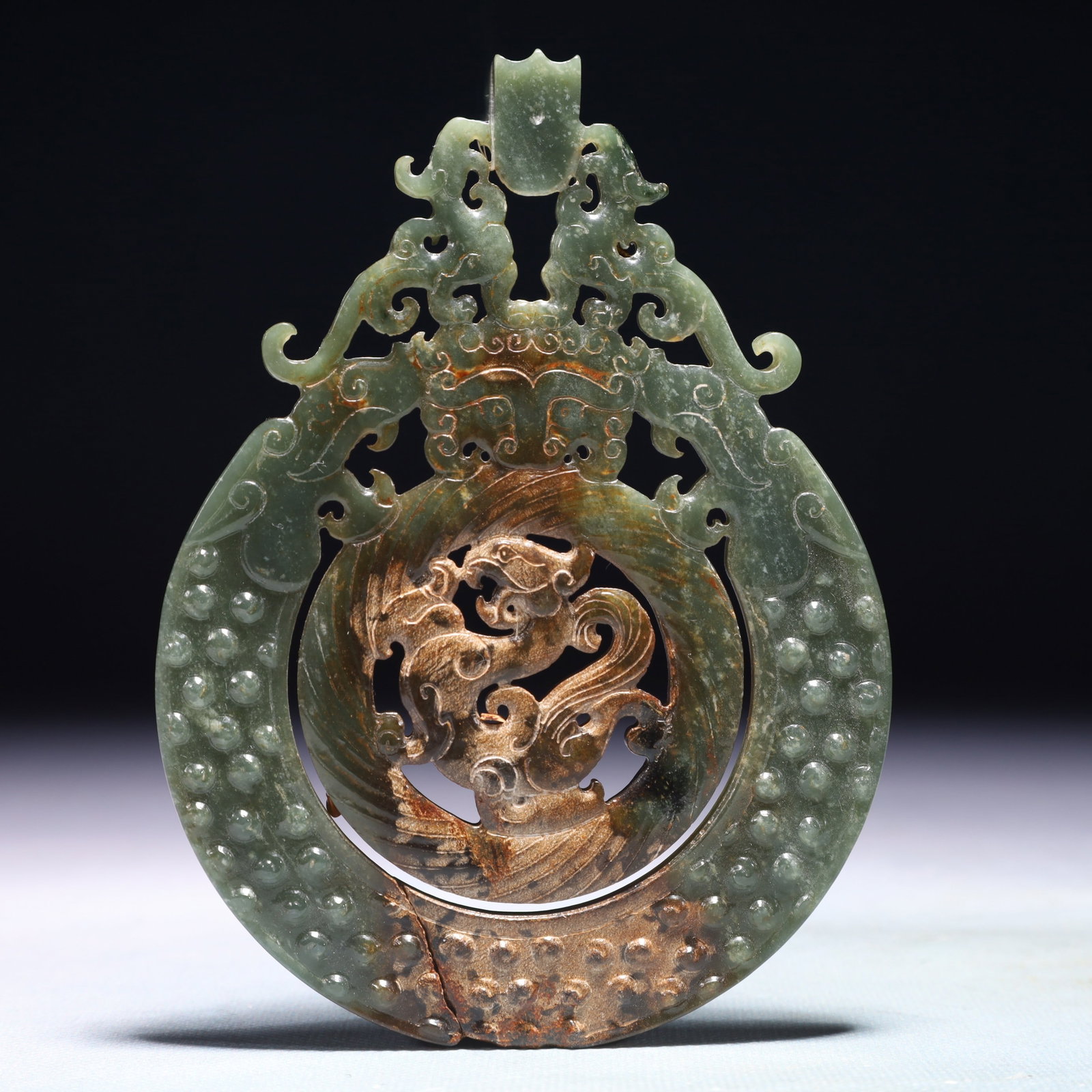 An Exquisite Jasper Dragon Pattern Pendant - 4