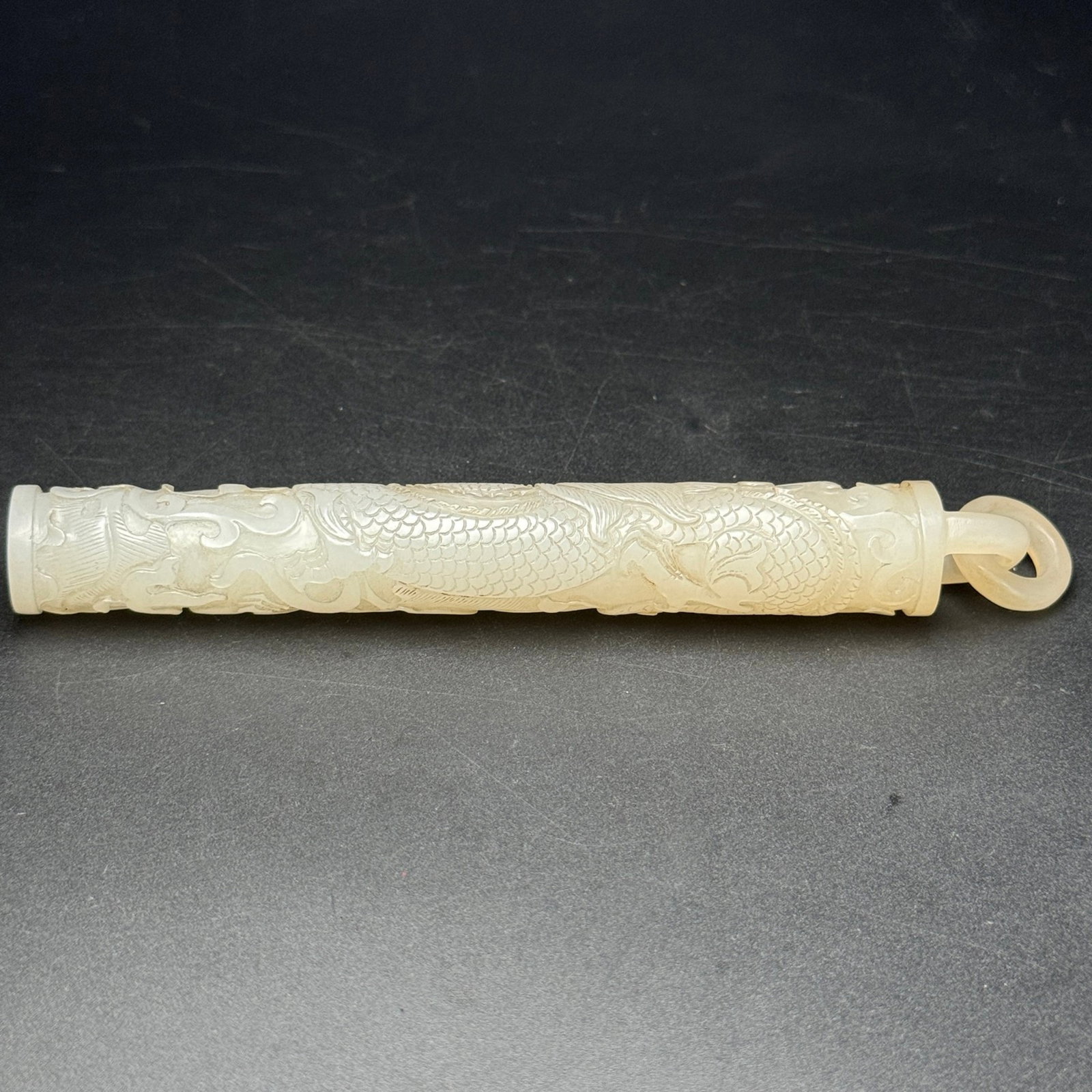 An Exquisite White Jade Dragon Pattern Pendant - 3