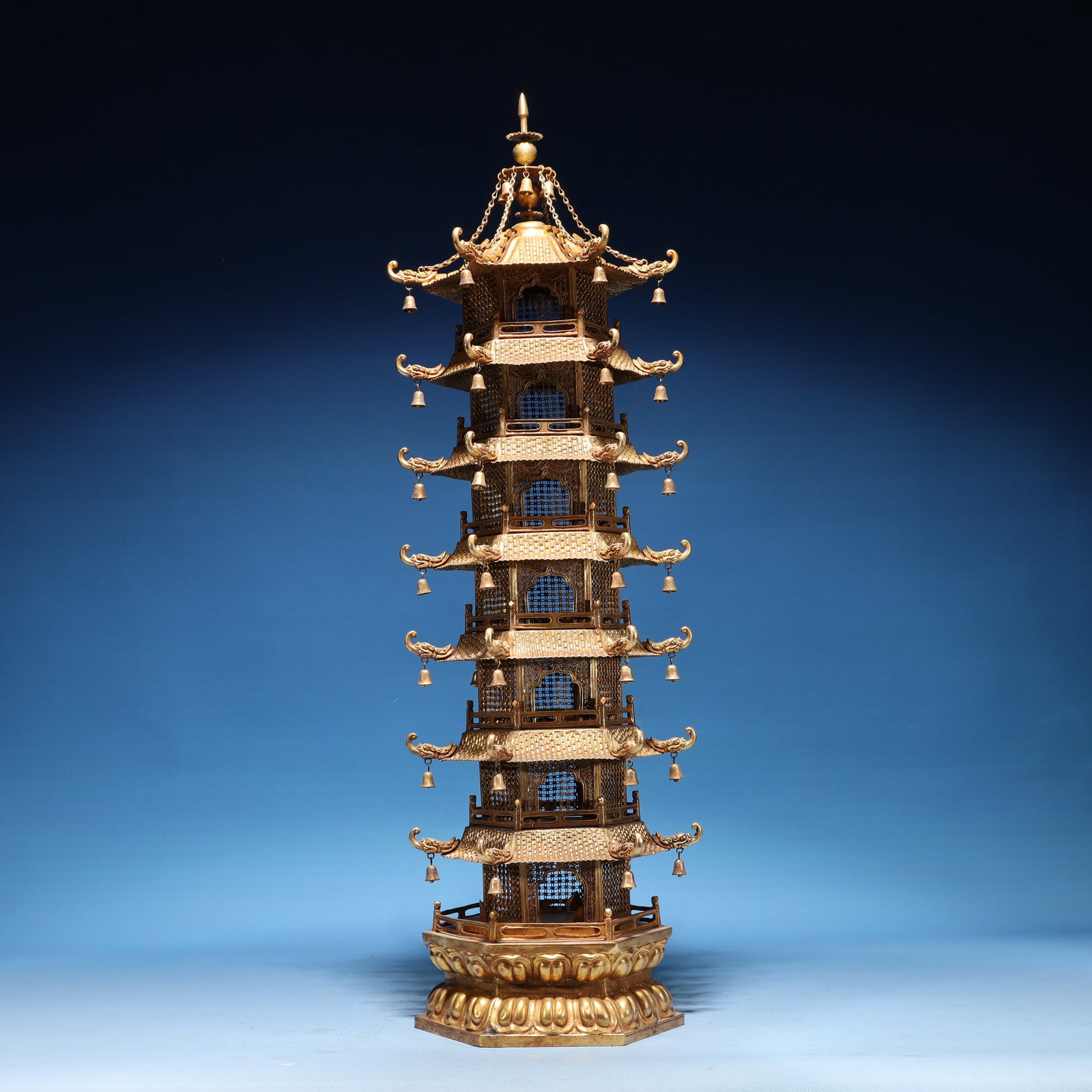 A Solemn Gilt Bronze Pagoda (1 of 13)