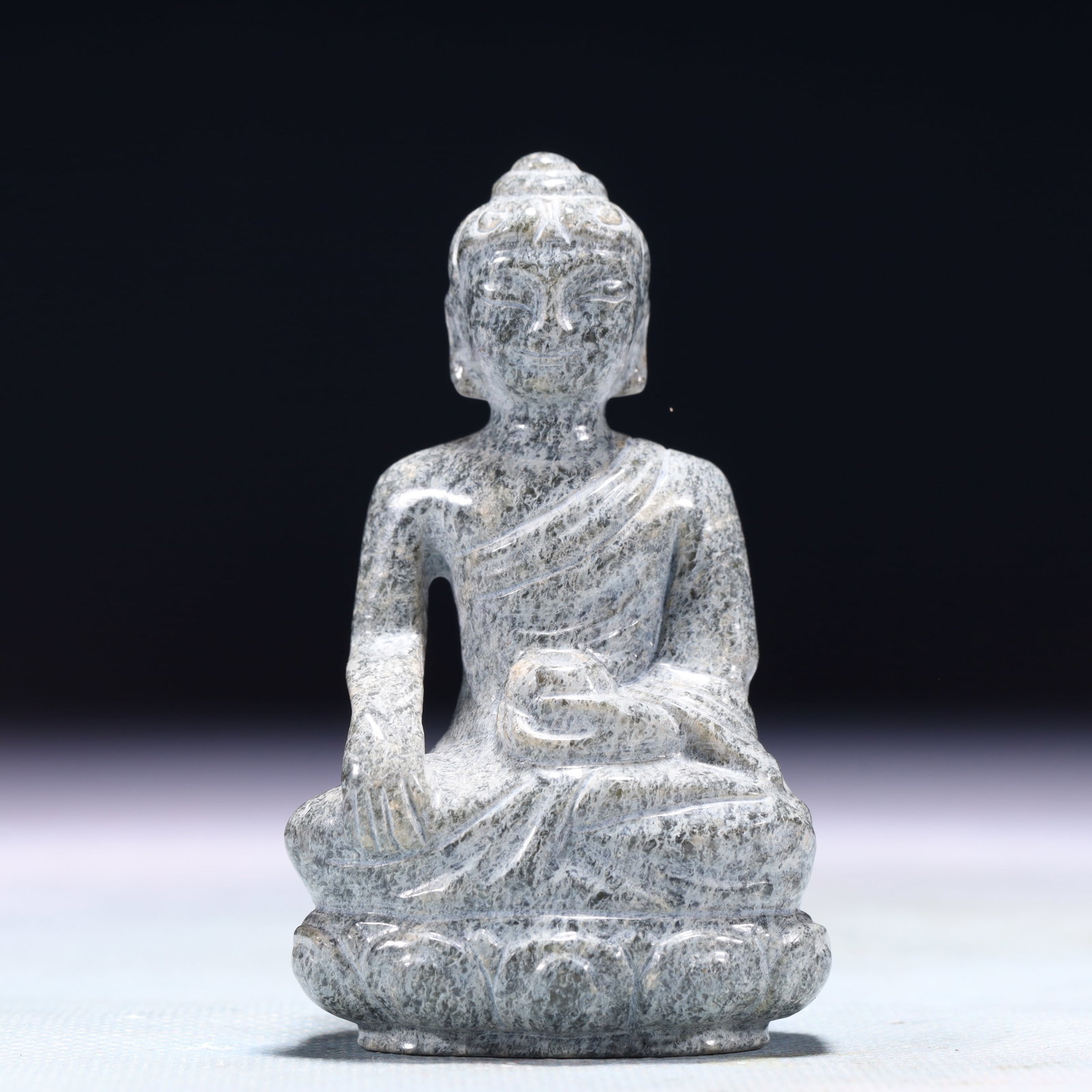 An Exquisite Archaic Jade Statue of Sakyamuni: An Exquisite Archaic Jade Statue of Sakyamuni,Ancient Time,China,Size:2inx1.2inx3.3in,Weight:145.2g 高古玉释迦摩尼像,中国远古