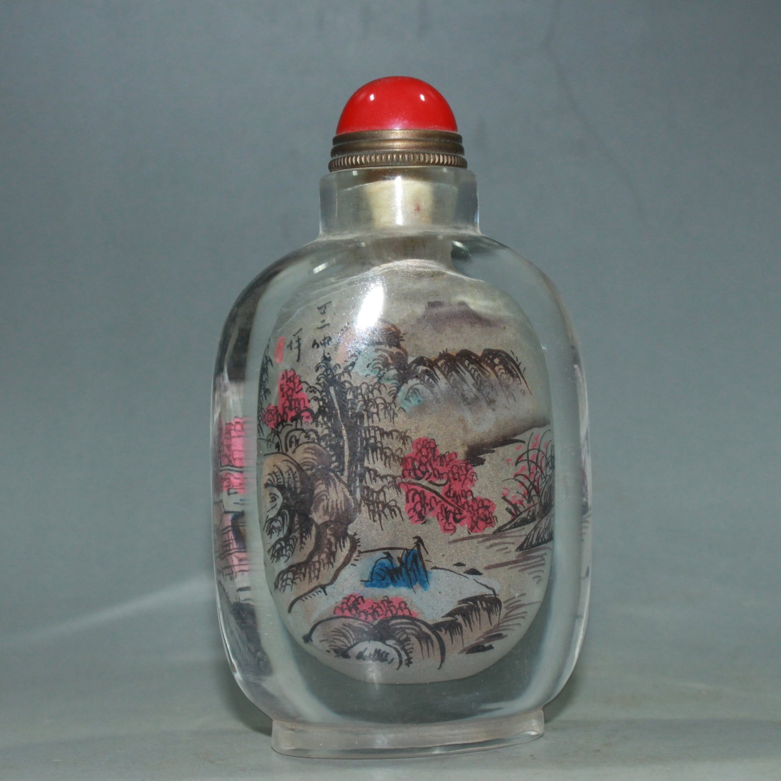 An Exquisite Glass Landscape Pattern Snuff Bottle - 2