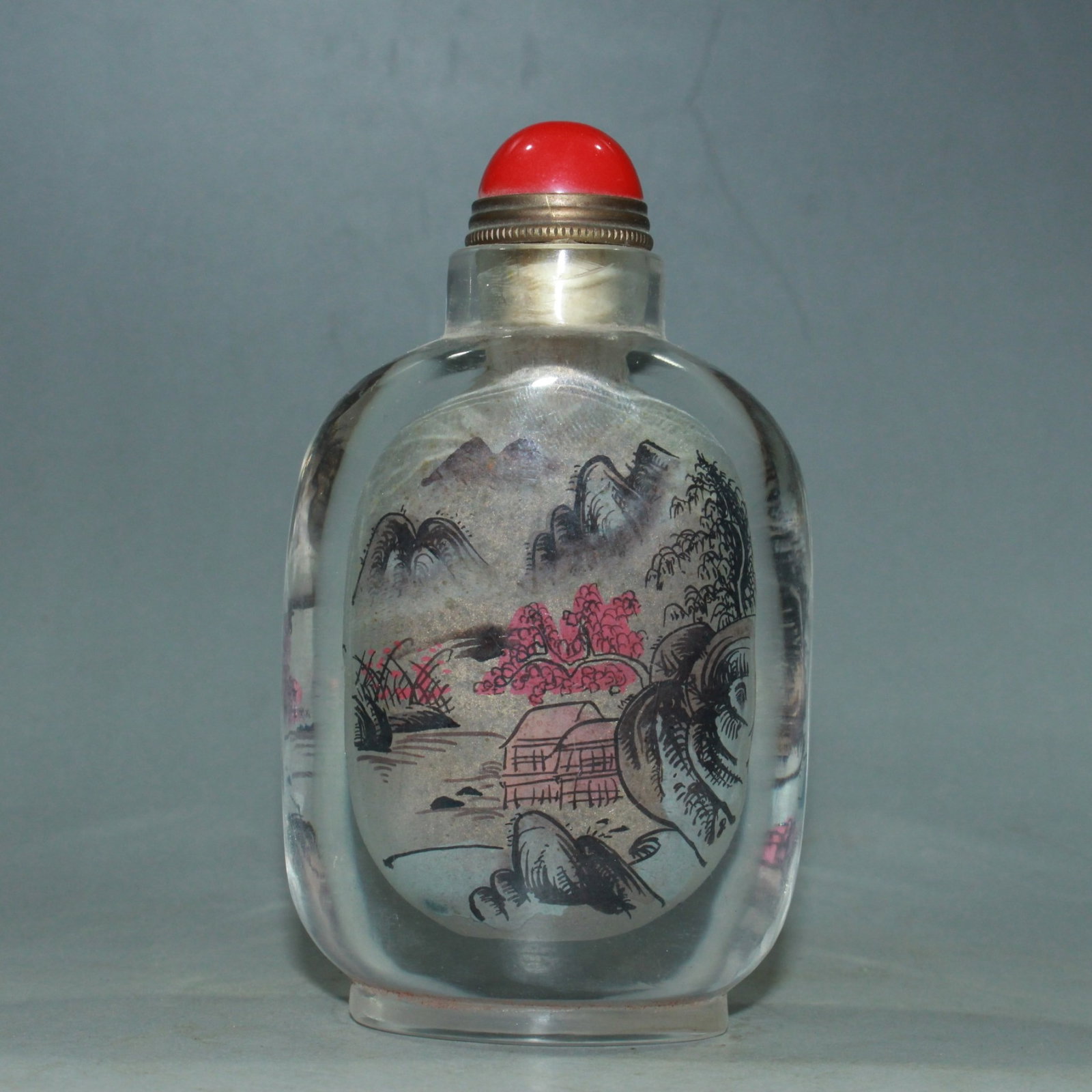 An Exquisite Glass Landscape Pattern Snuff Bottle - 4