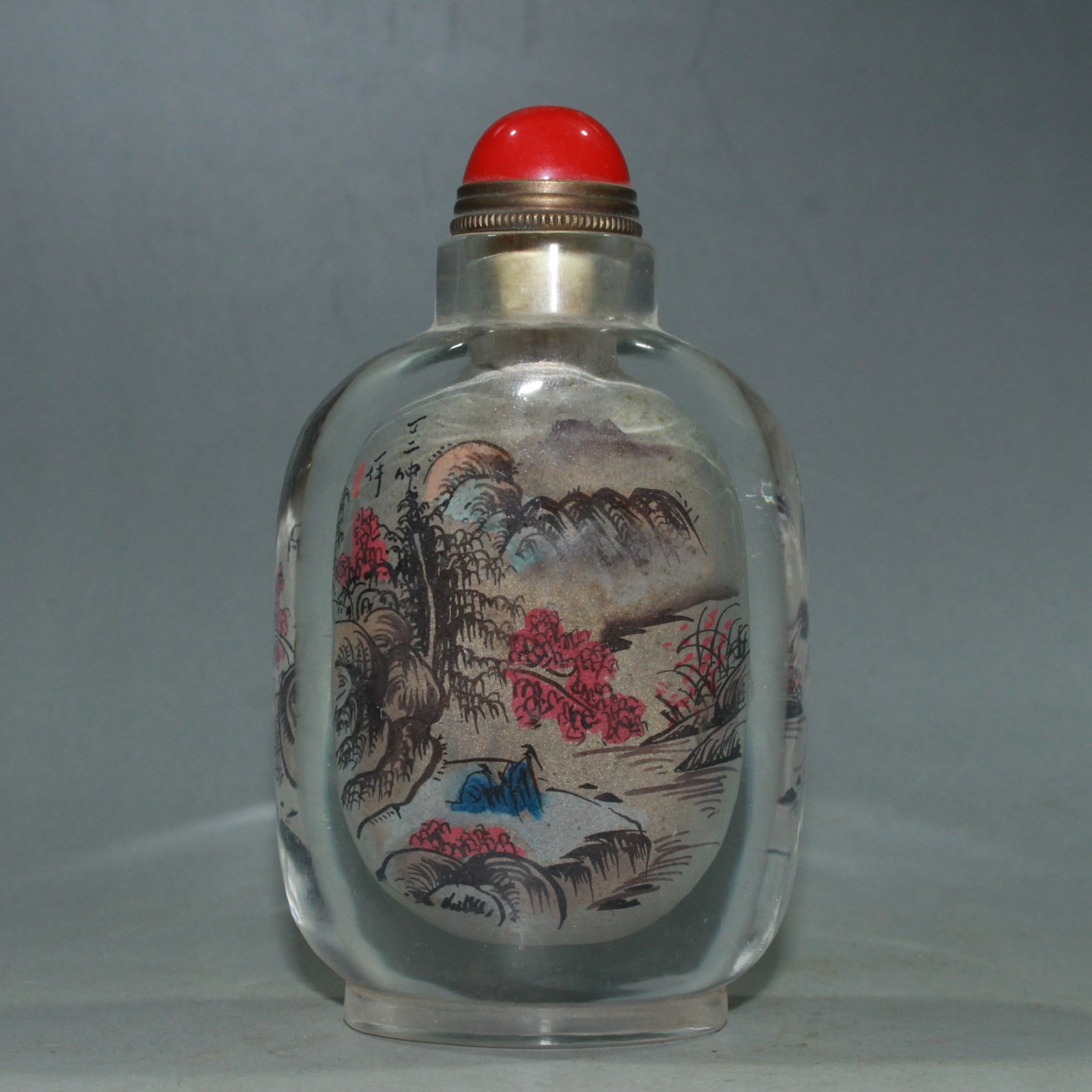 An Exquisite Glass Landscape Pattern Snuff Bottle - 5