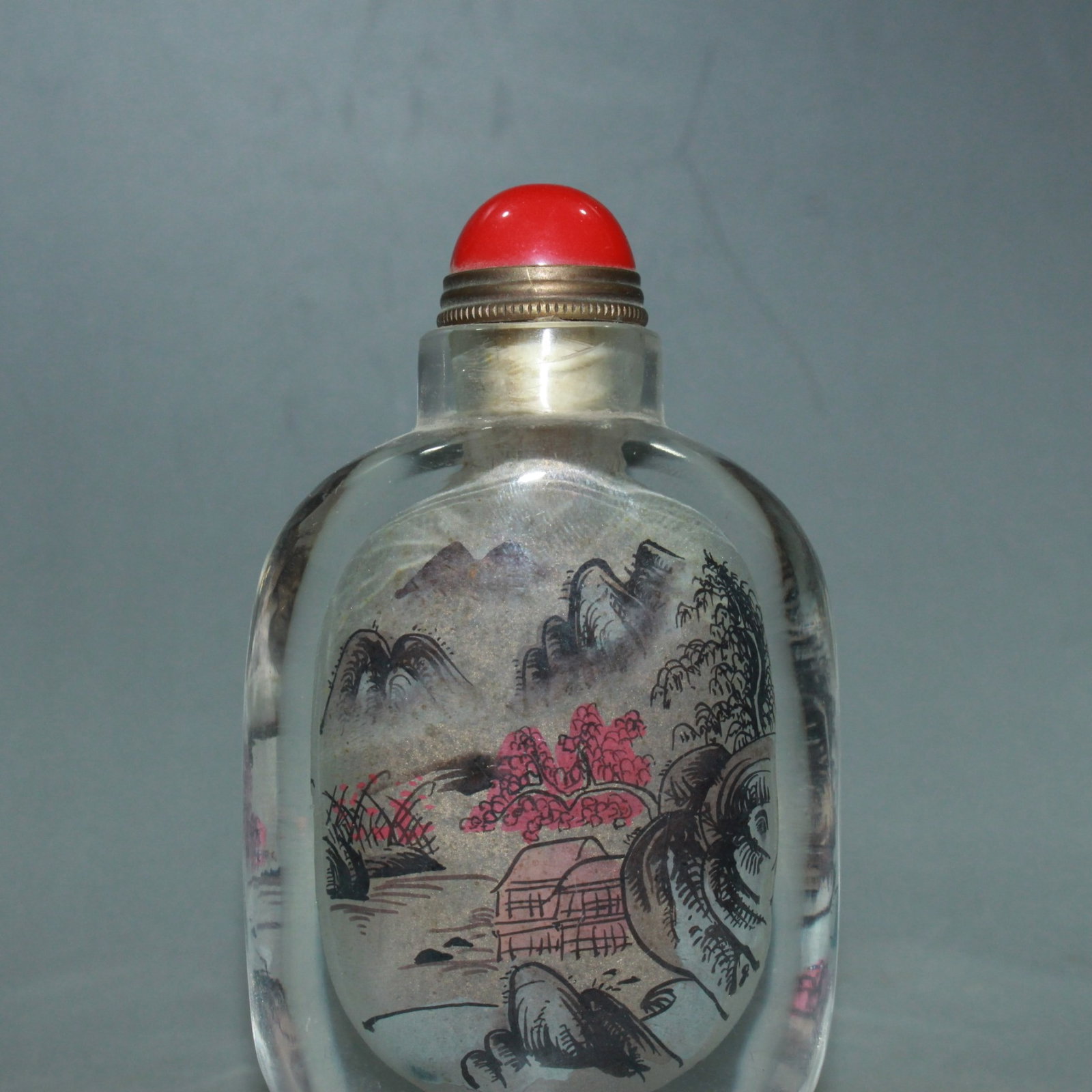An Exquisite Glass Landscape Pattern Snuff Bottle - 6