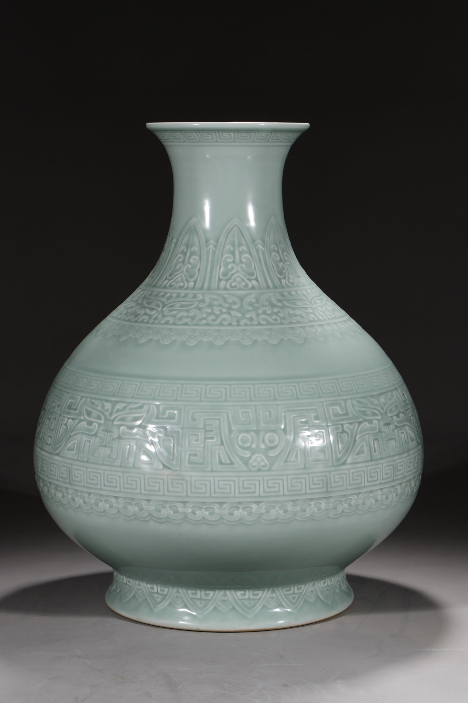 A Huge Celadon Glazed Beast-Face Pattern Vase - 5