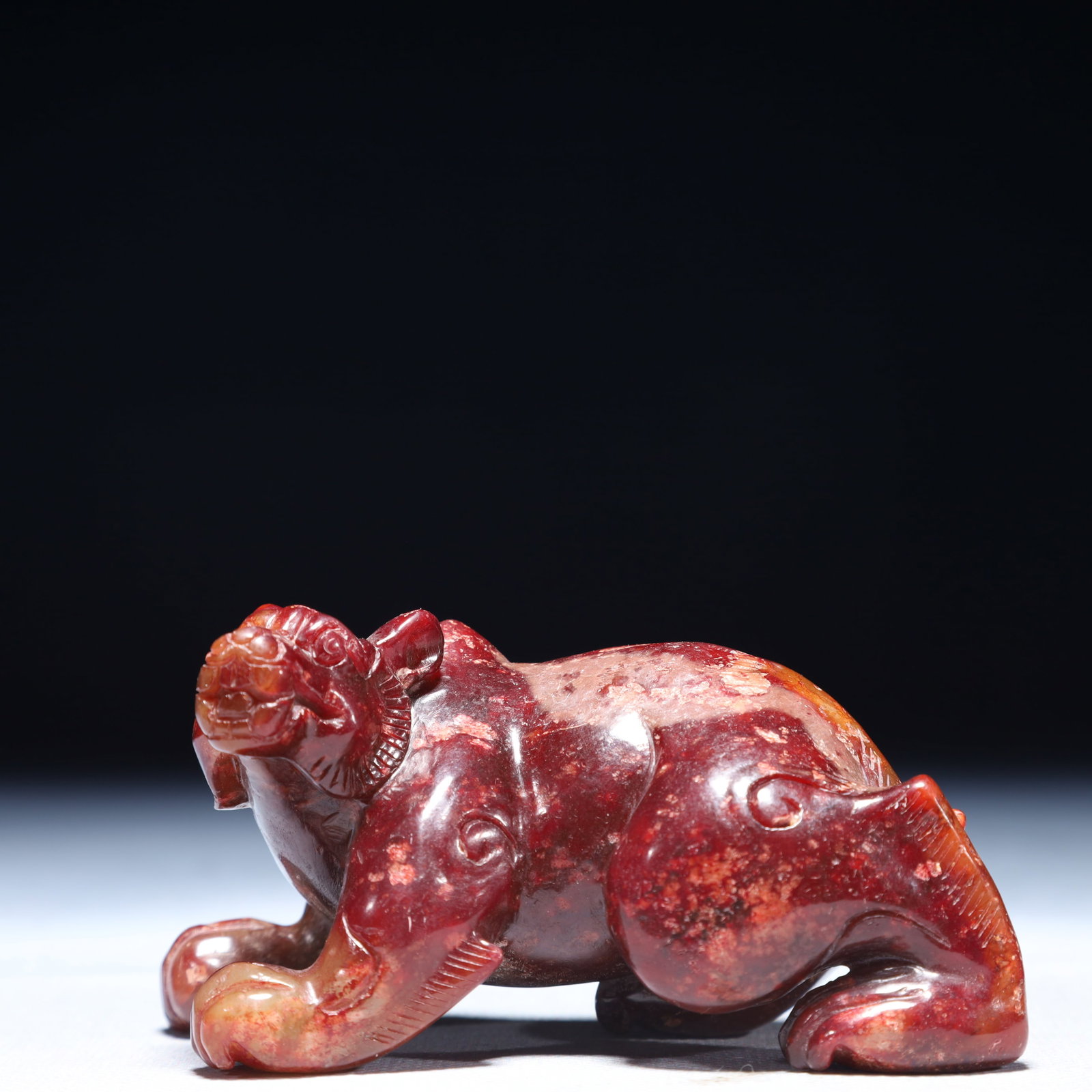 An Archaic Archaic Jade Beast Ornament: An Archaic Archaic Jade Beast Ornament,Ancient Time,China,Size:3.5inx1.8in,Weight:250g 高古玉兽摆件,中国远古时期