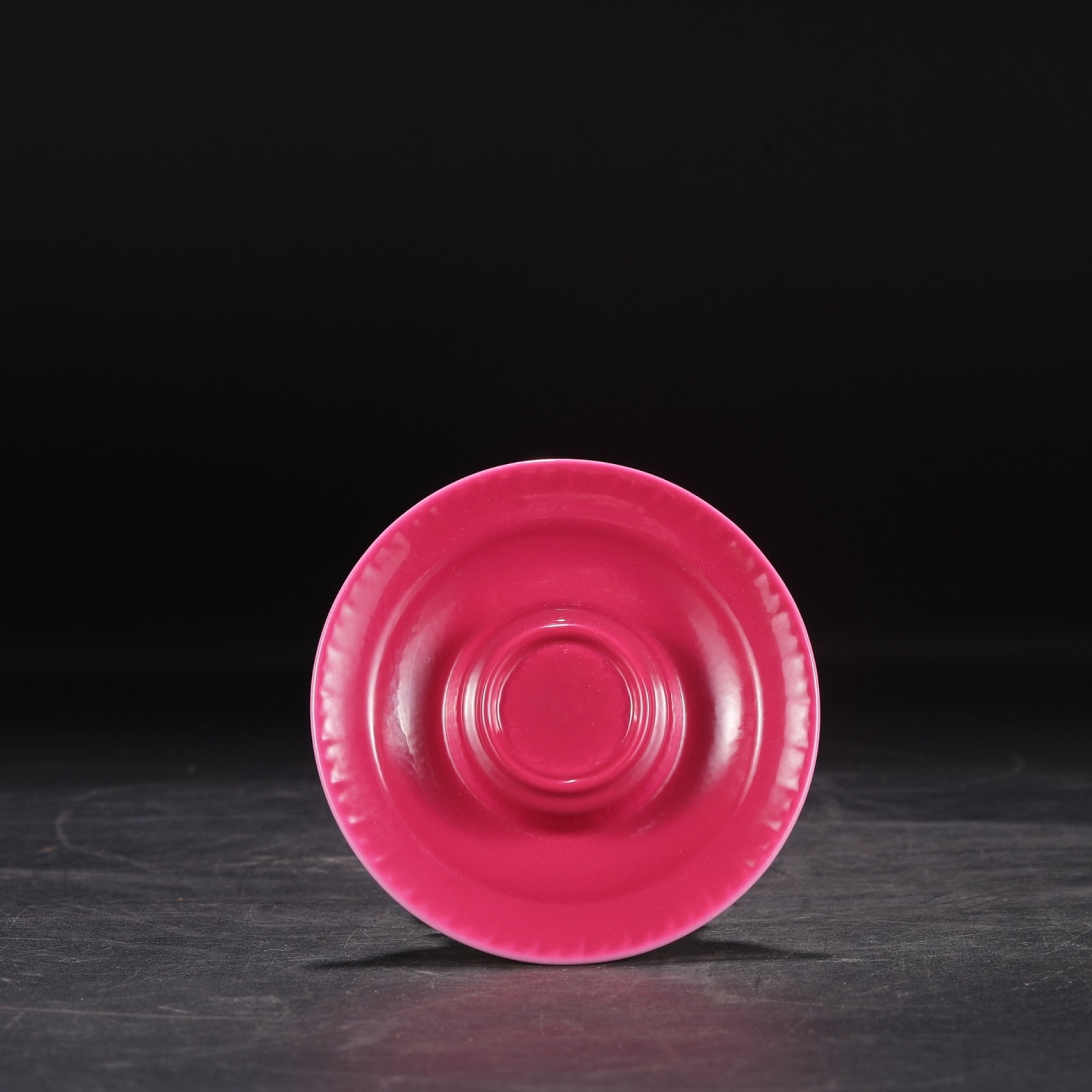 An Exquisite Ruby Red-Glazed Cup,with Plate - 5