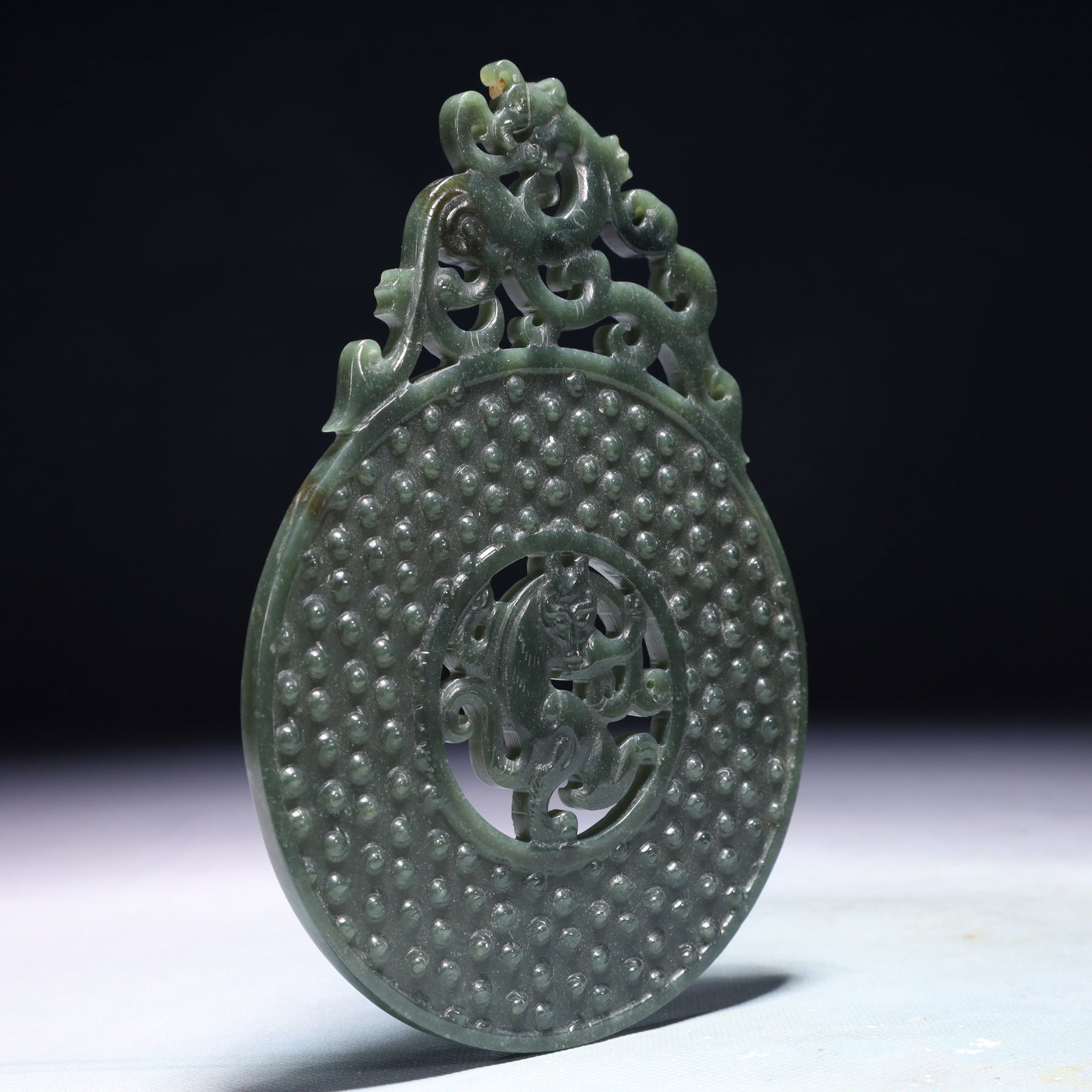An Exquisite Jasper Dragon Pattern Pendant - 5