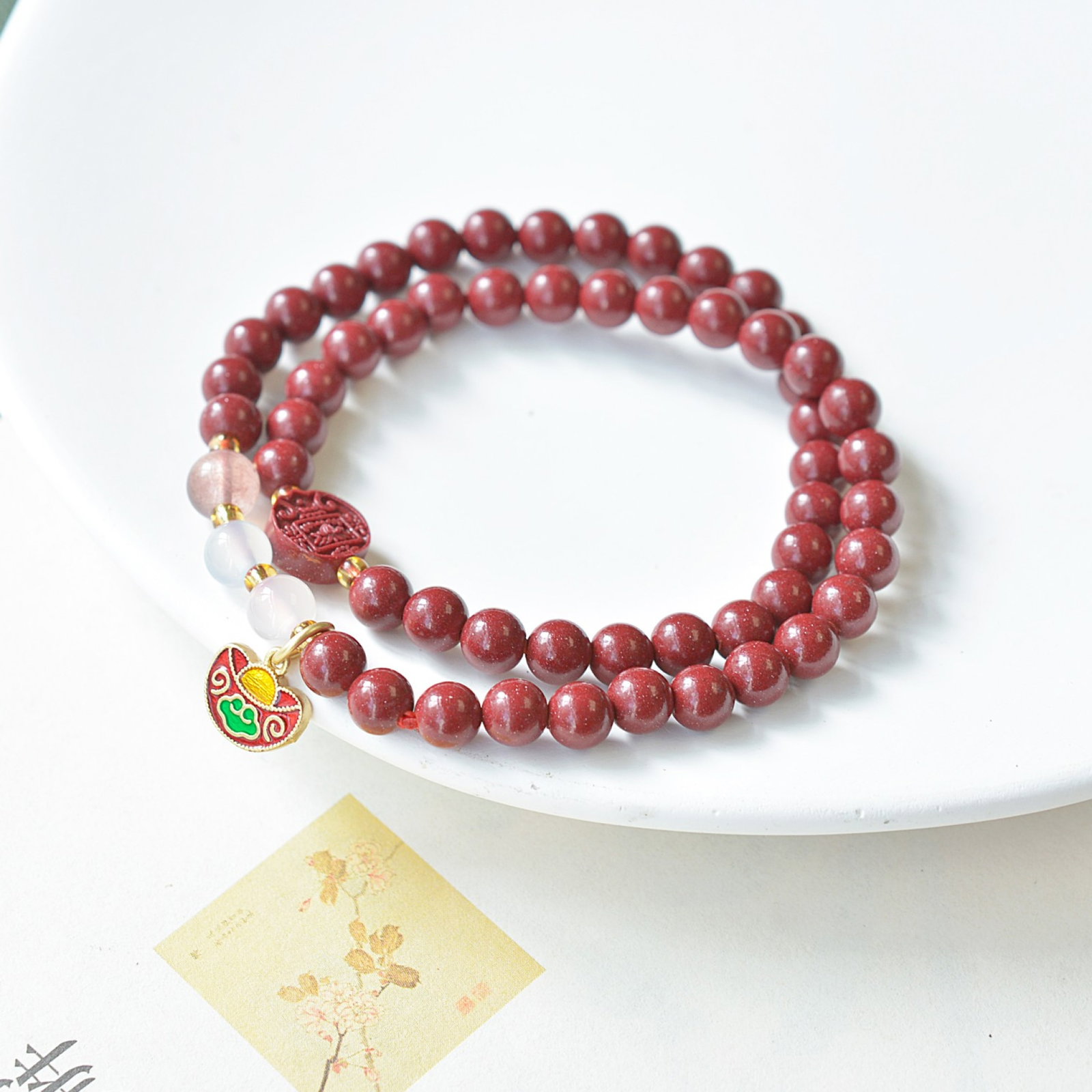An Exquisite Cinnabar Bracelets - 3