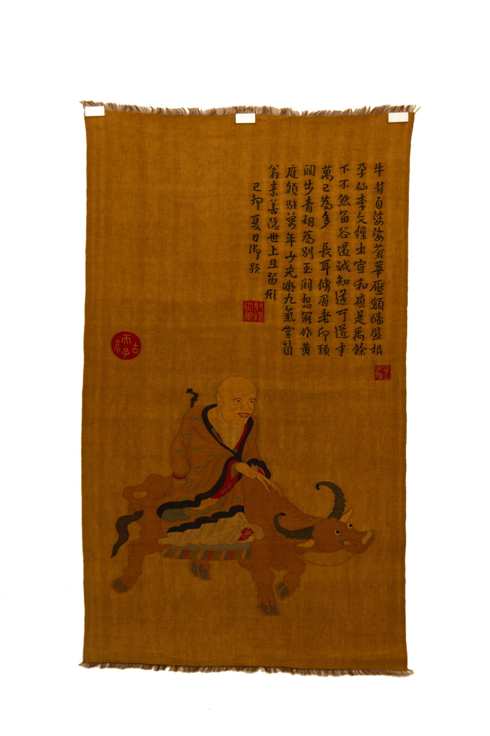 An Exquisite Kesi Embroidery Character and Story Pattern: An Exquisite Kesi Embroidery Character and Story Pattern,Qing Dynasty,China,Size:43.7inx25.2in 缂丝刺绣人物故事图,中国清代