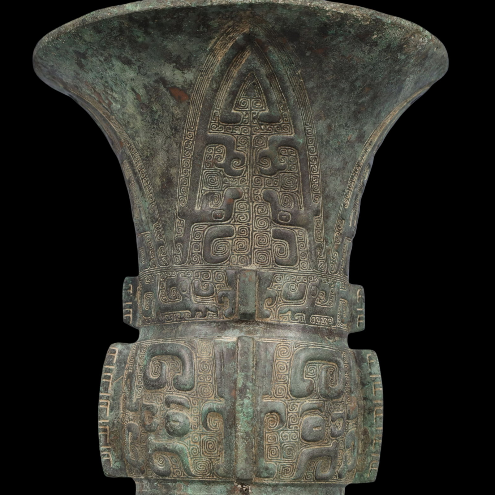 A Rare Bronze Beast-Face Pattern Vase - 2