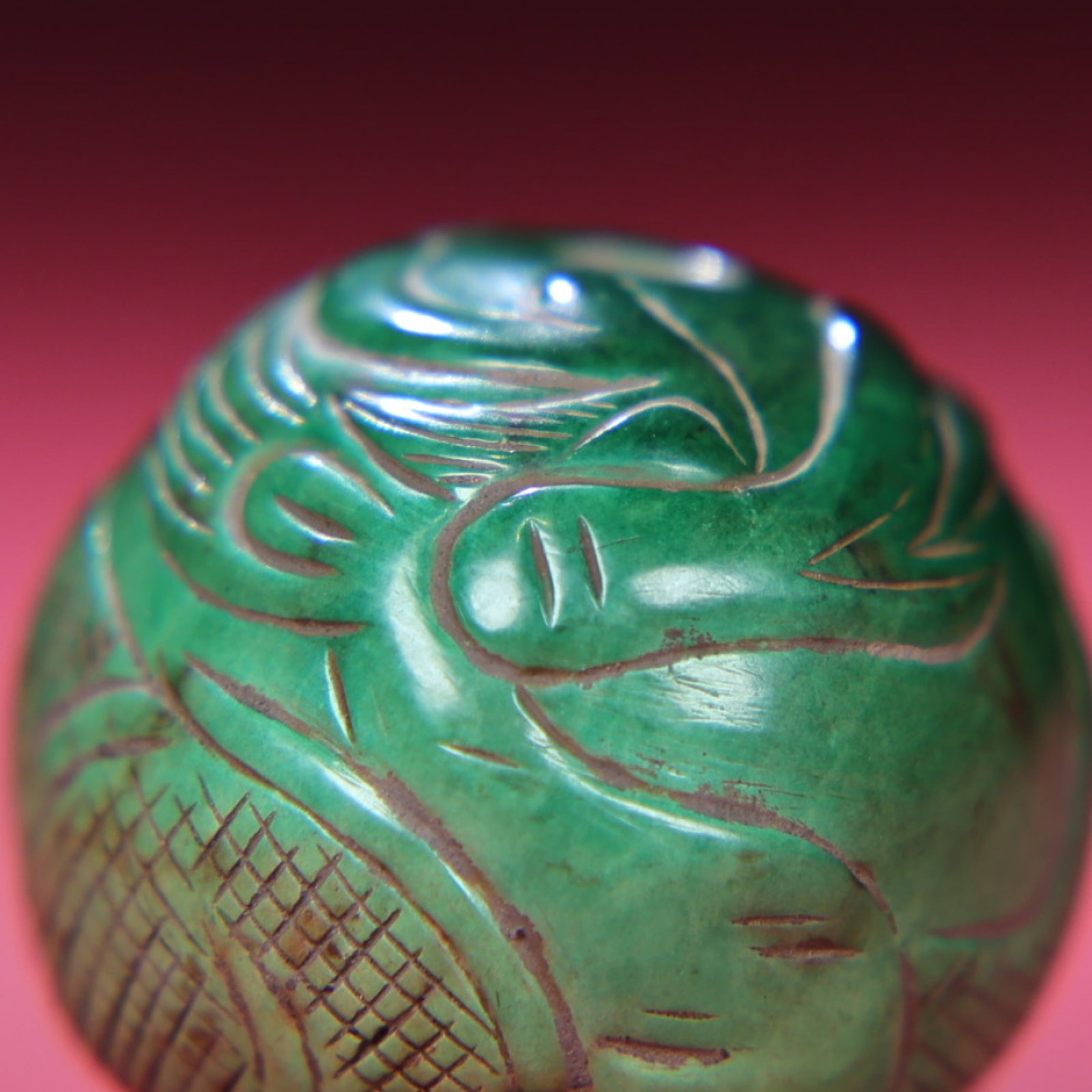 An Exquisite Turquoise Dragon Pattern Bead - 4