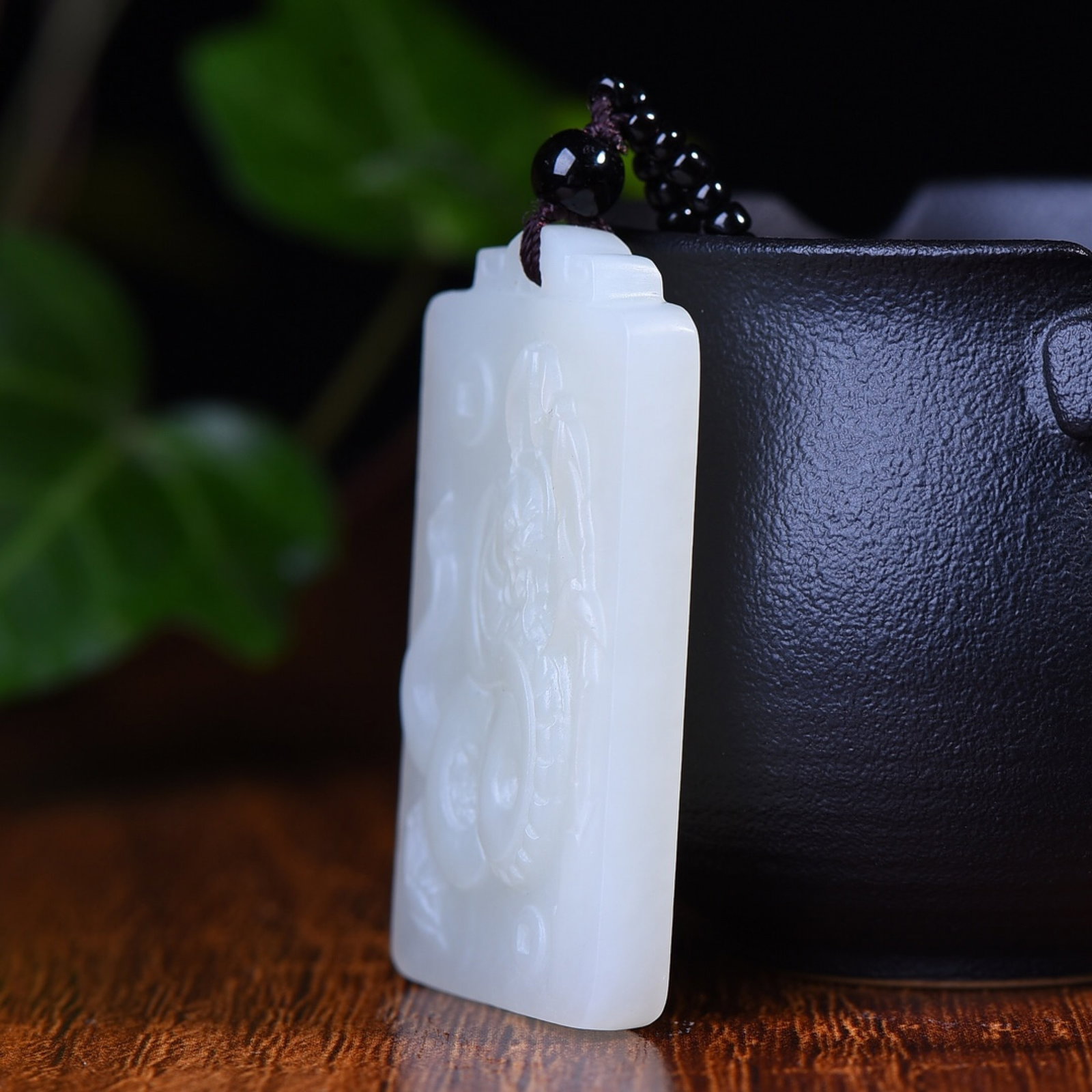 An Exquisite White Jade Snake Pattern Pendant - 3