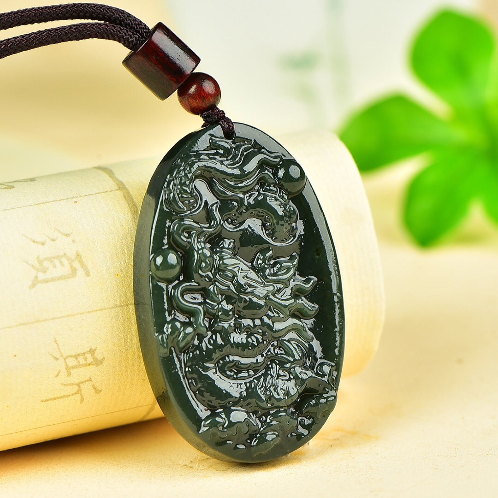 An Exquisite Jasper Dragon Pattern Pendant - 3