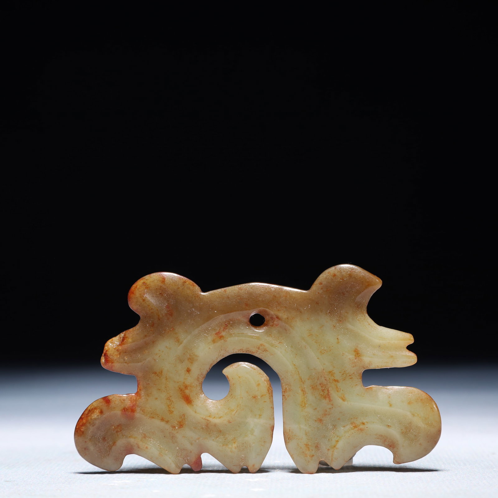 An Archaic Hongshan Culture White Jade Pendant: An Archaic Hongshan Culture White Jade Pendant,Ancient Time,China,Size:3.1inx1.6in,Weight:21g 红山文化白玉挂件,中国新石器&