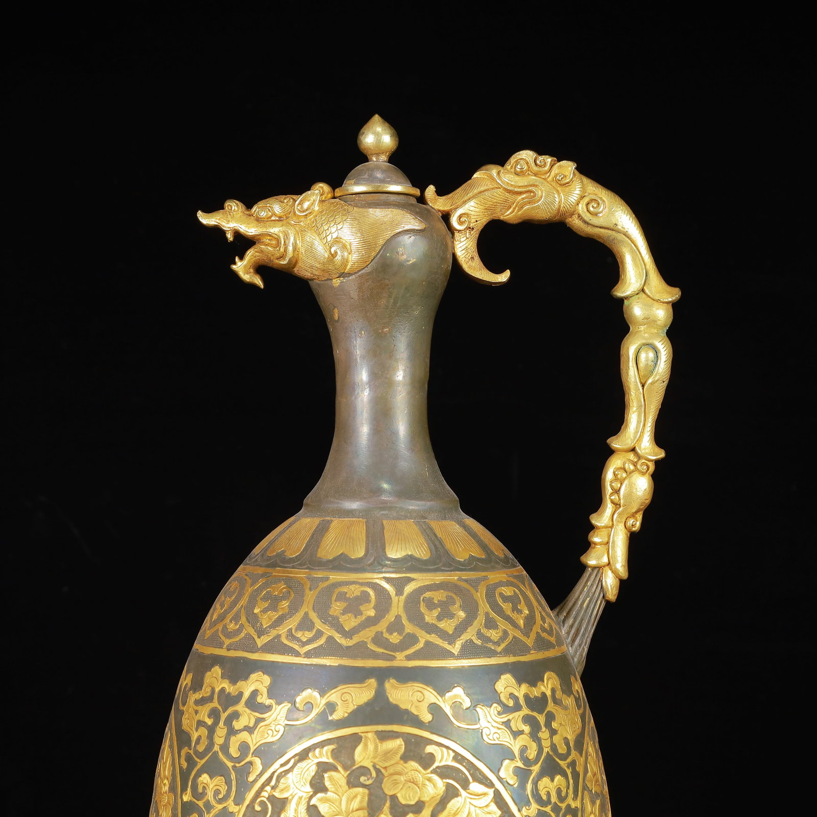 A Huge Gilt Silver Auspicious Beast Pattern Ewer - 2