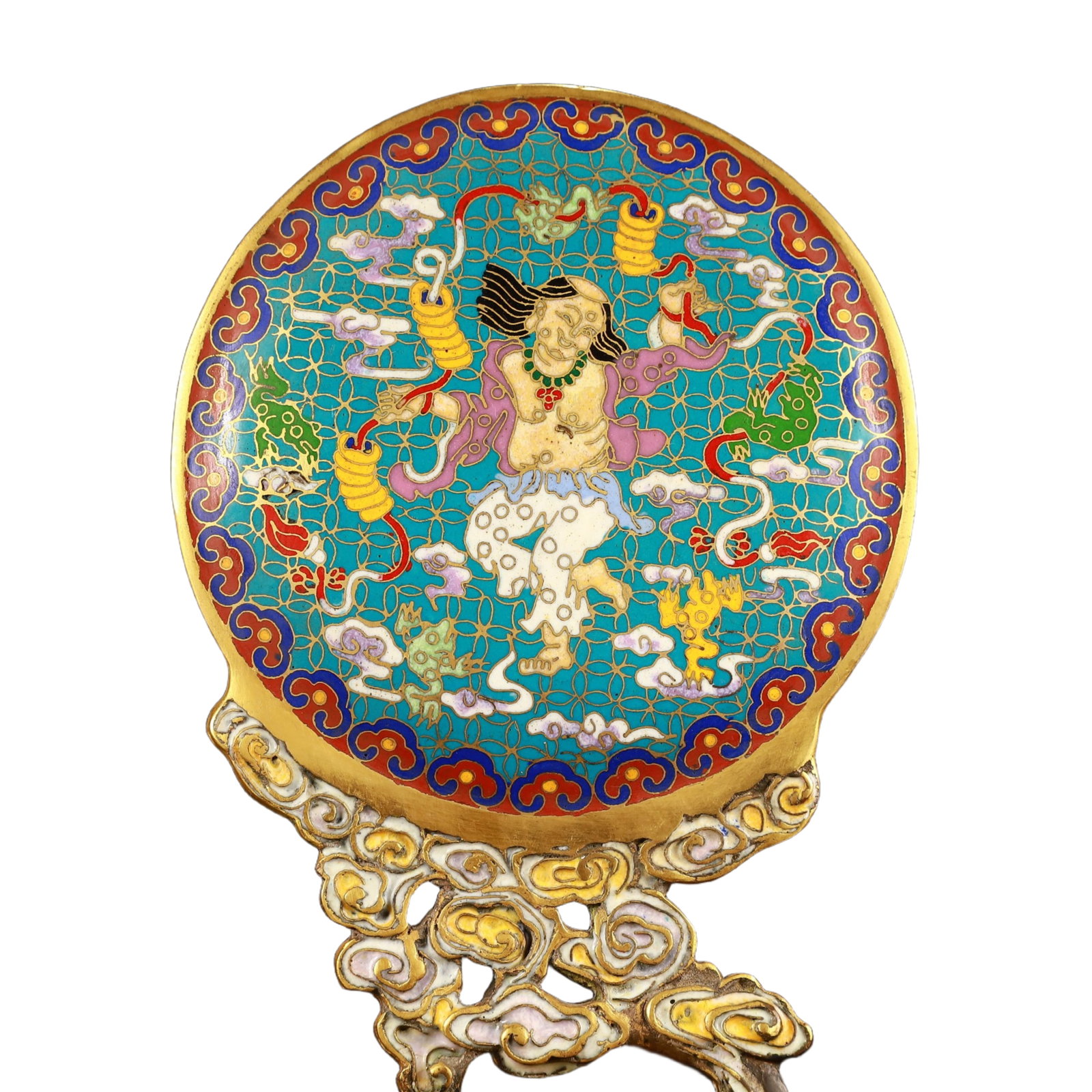 An Exquisite Cloisonne Figure Pattern Screen - 2