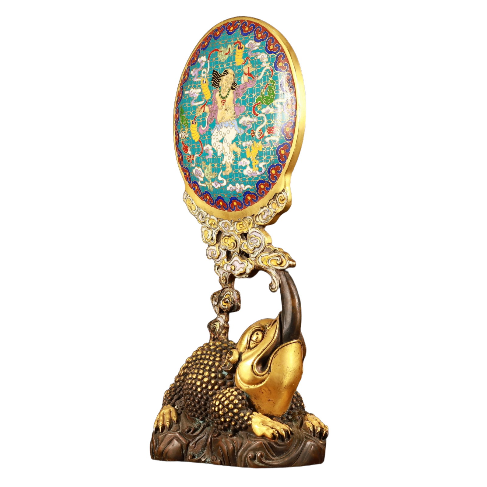 An Exquisite Cloisonne Figure Pattern Screen - 4