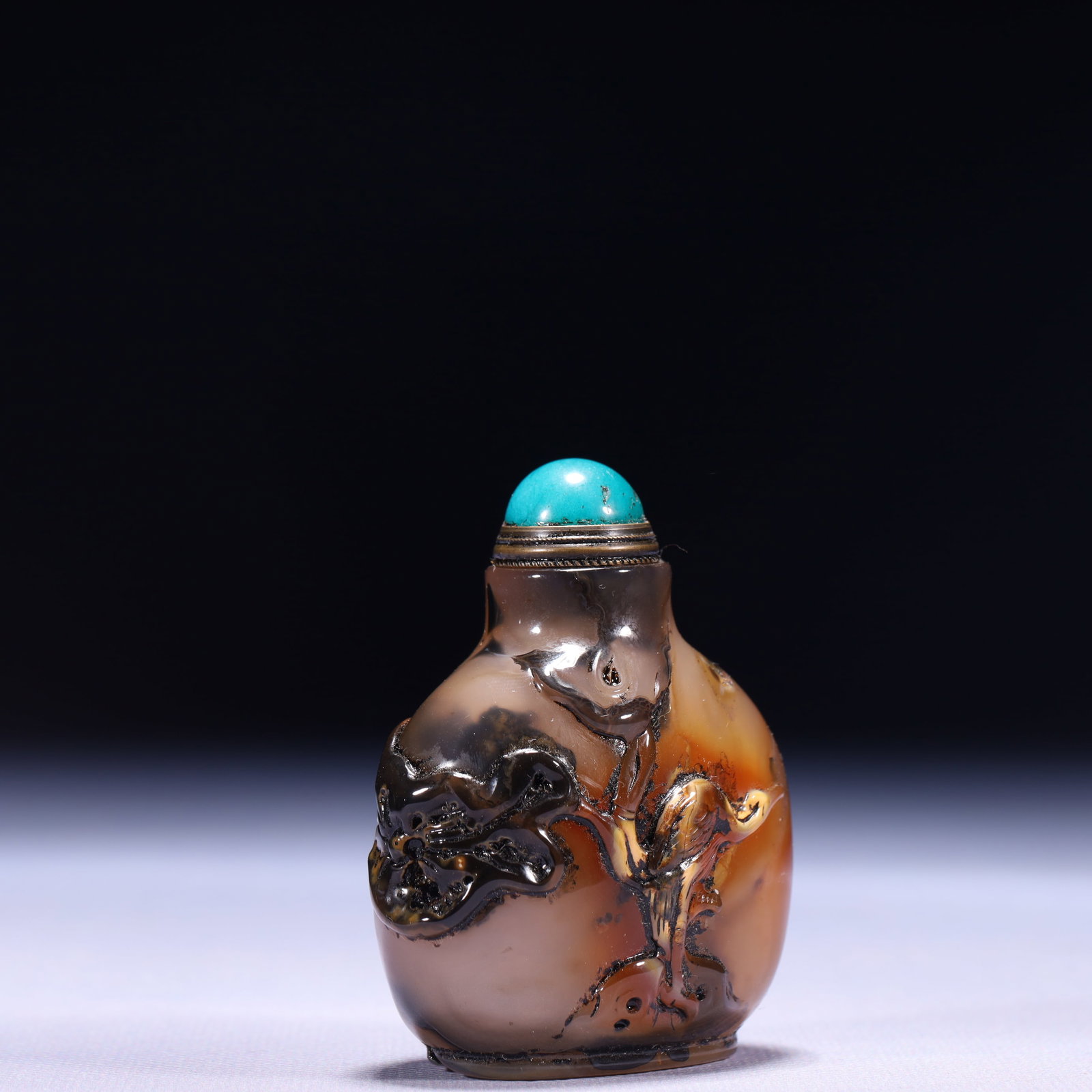 An Exquisite Agate Landscape Pattern Snuff Bottle - 4