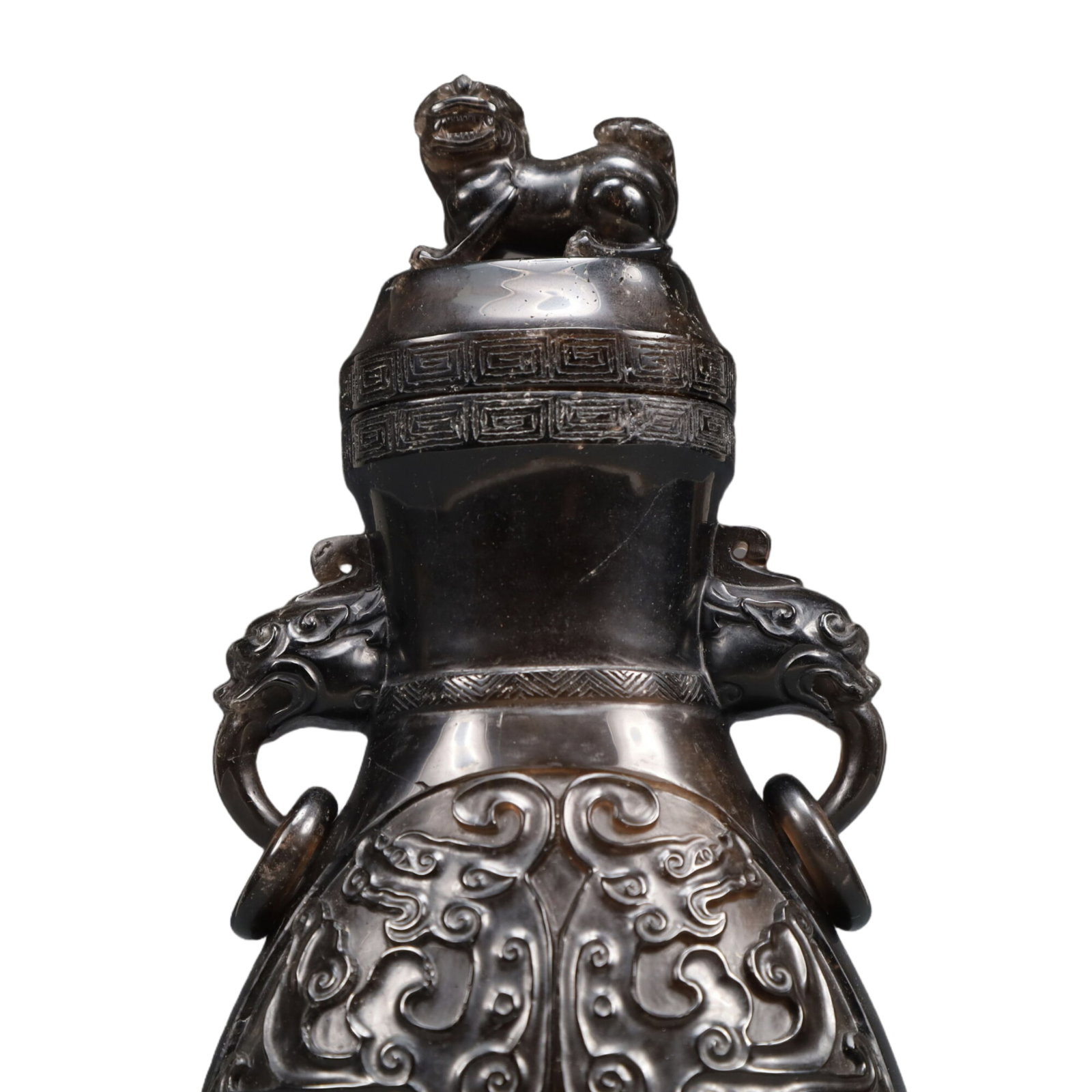 An Exquisite Crystal Beast-Face Pattern Double-Ears Vase - 2