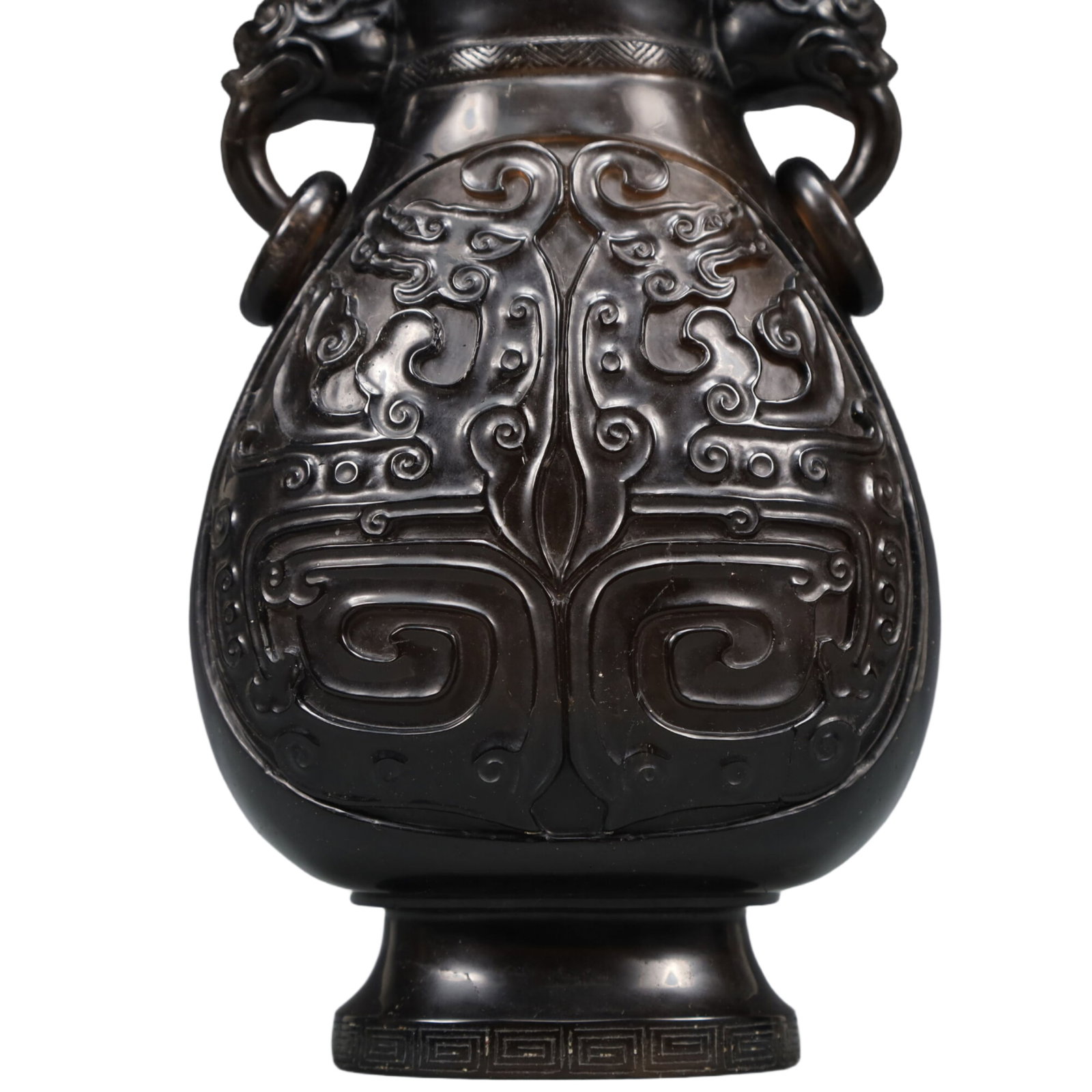 An Exquisite Crystal Beast-Face Pattern Double-Ears Vase - 3