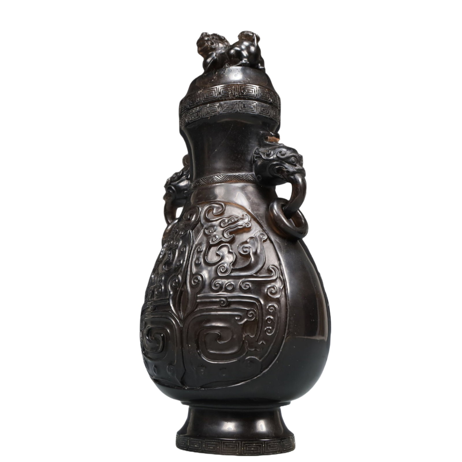 An Exquisite Crystal Beast-Face Pattern Double-Ears Vase - 4