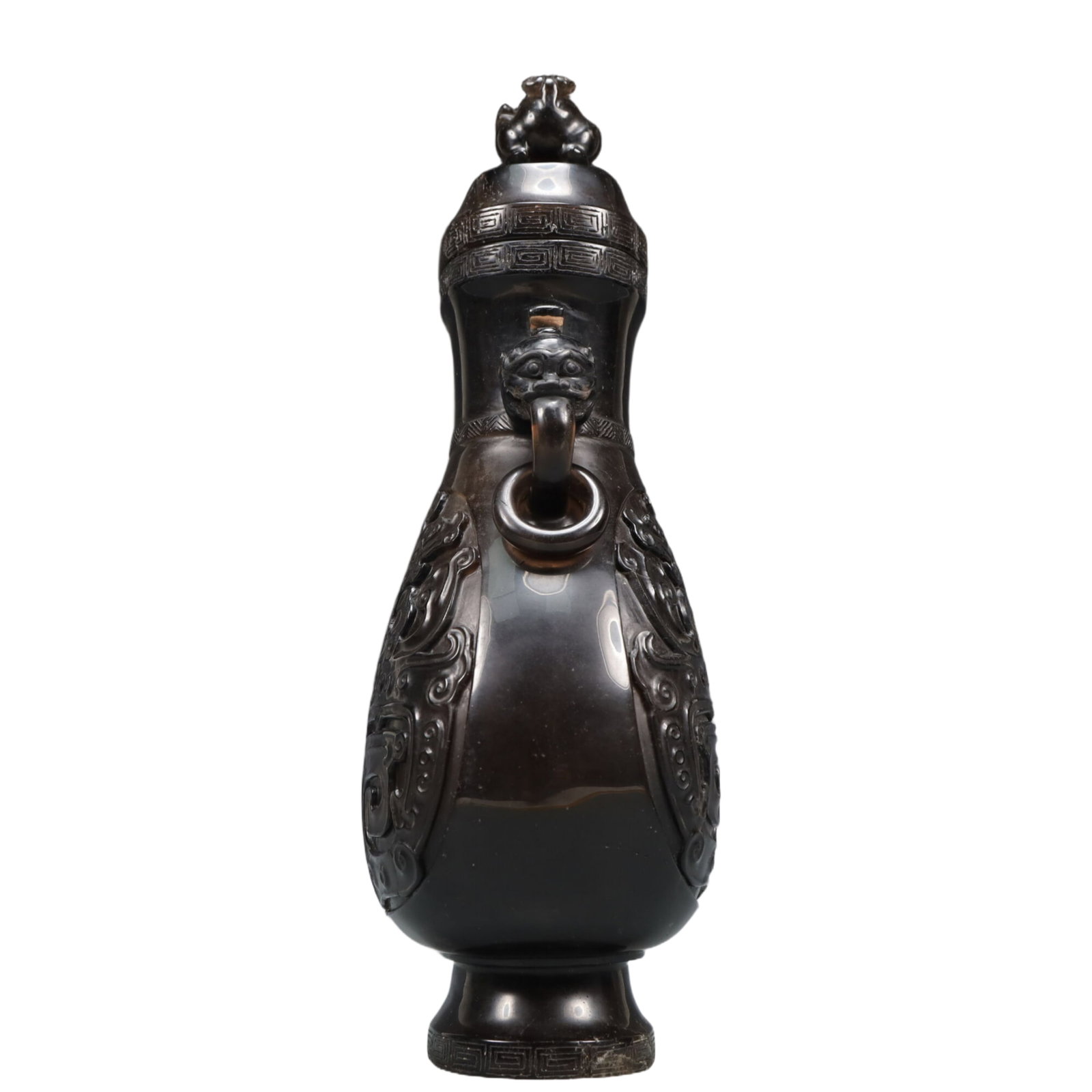 An Exquisite Crystal Beast-Face Pattern Double-Ears Vase - 5