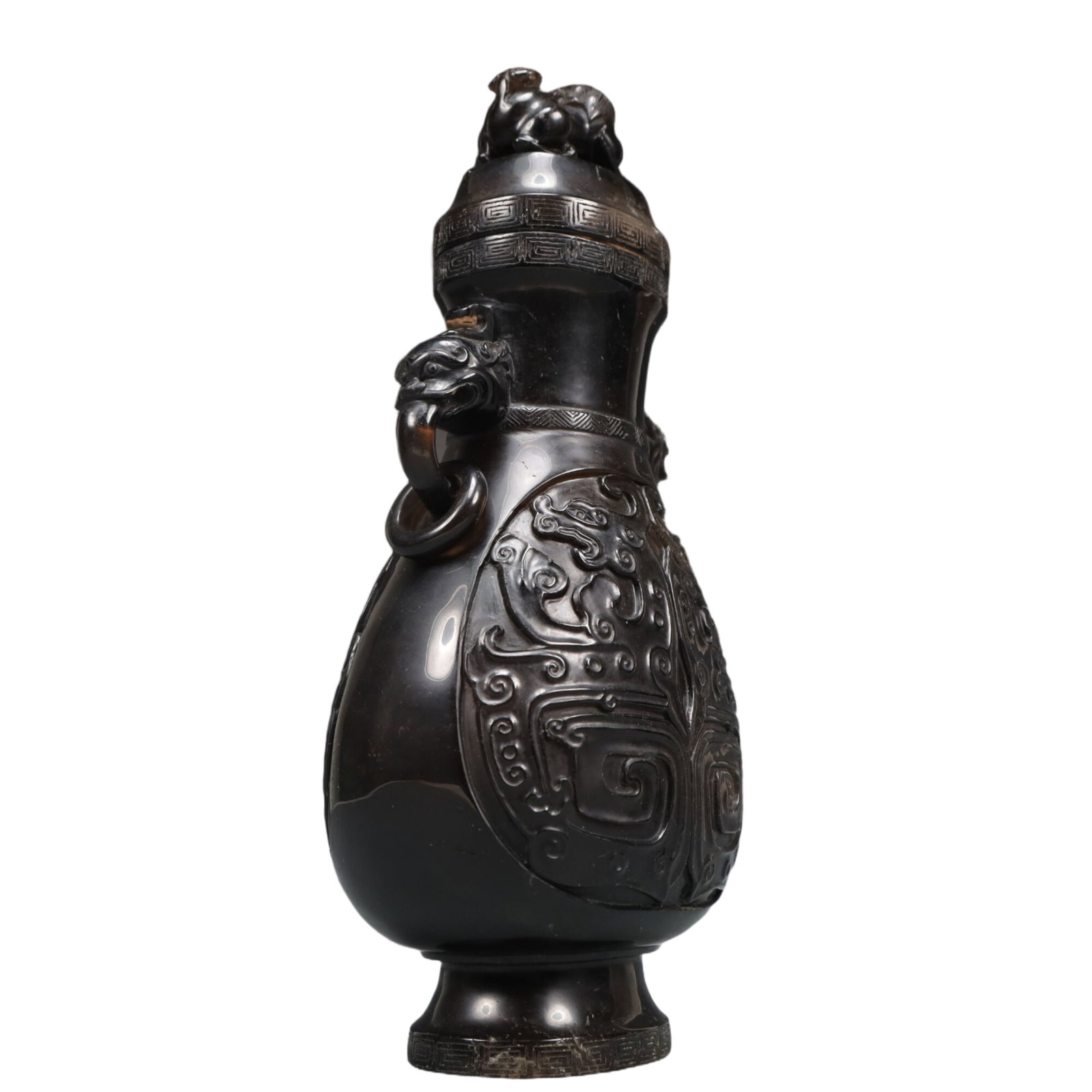 An Exquisite Crystal Beast-Face Pattern Double-Ears Vase - 6