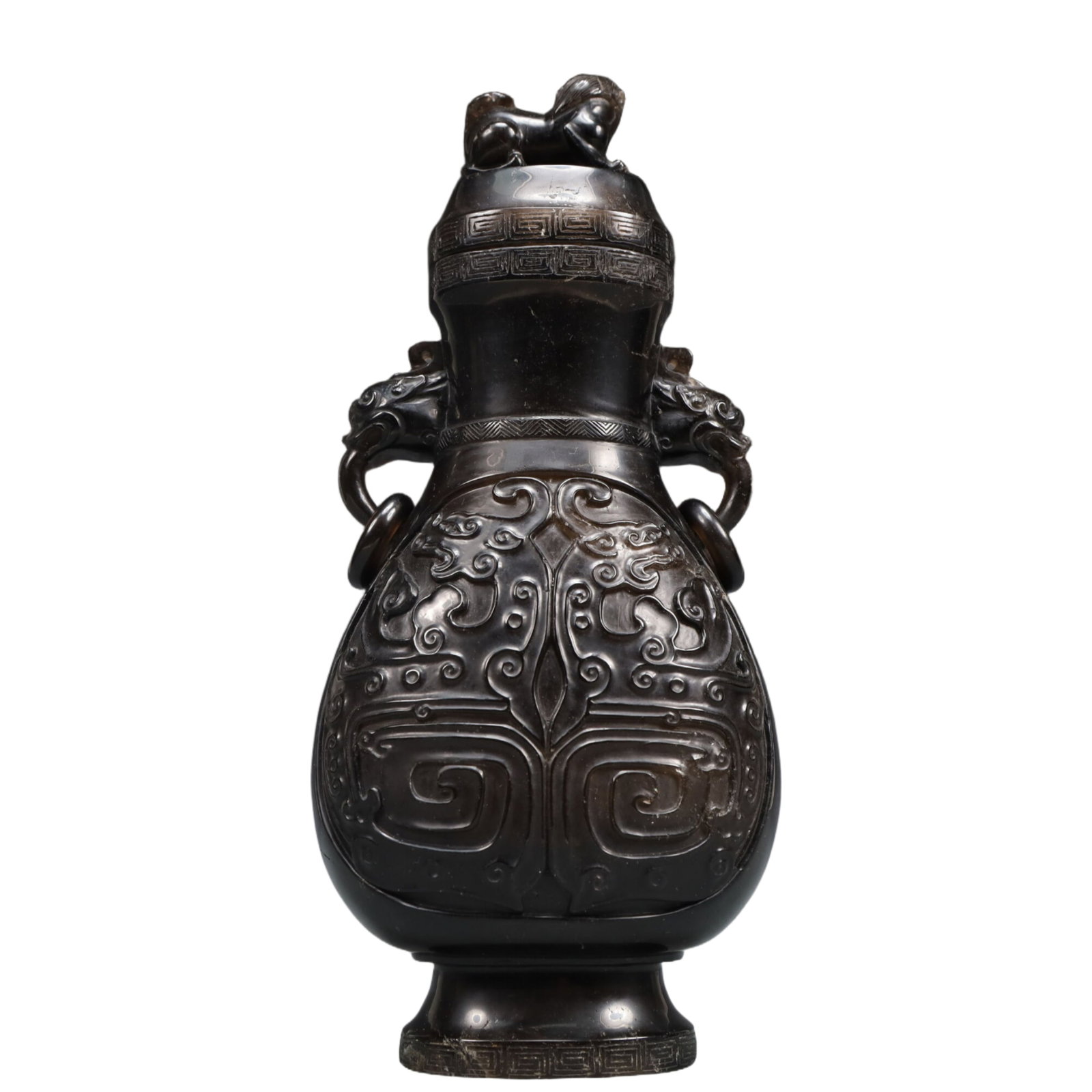 An Exquisite Crystal Beast-Face Pattern Double-Ears Vase - 7
